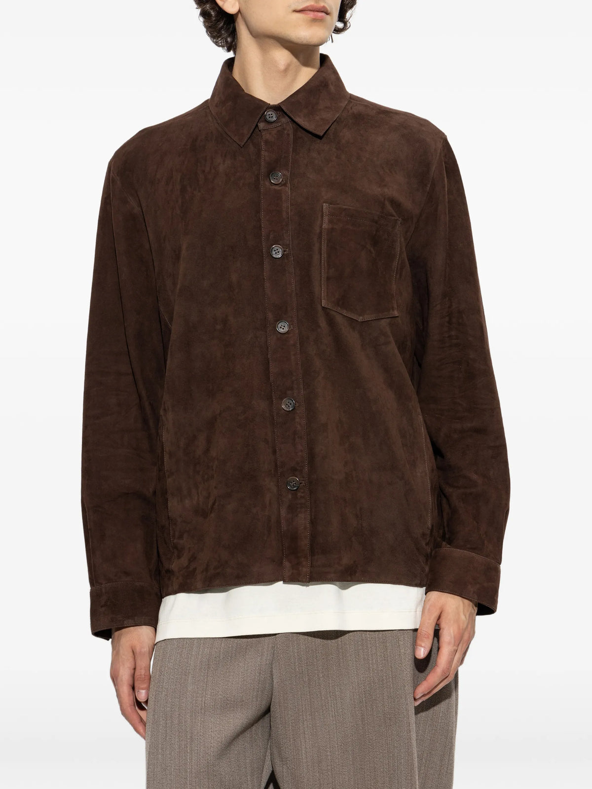 Dino suede shirt jacket