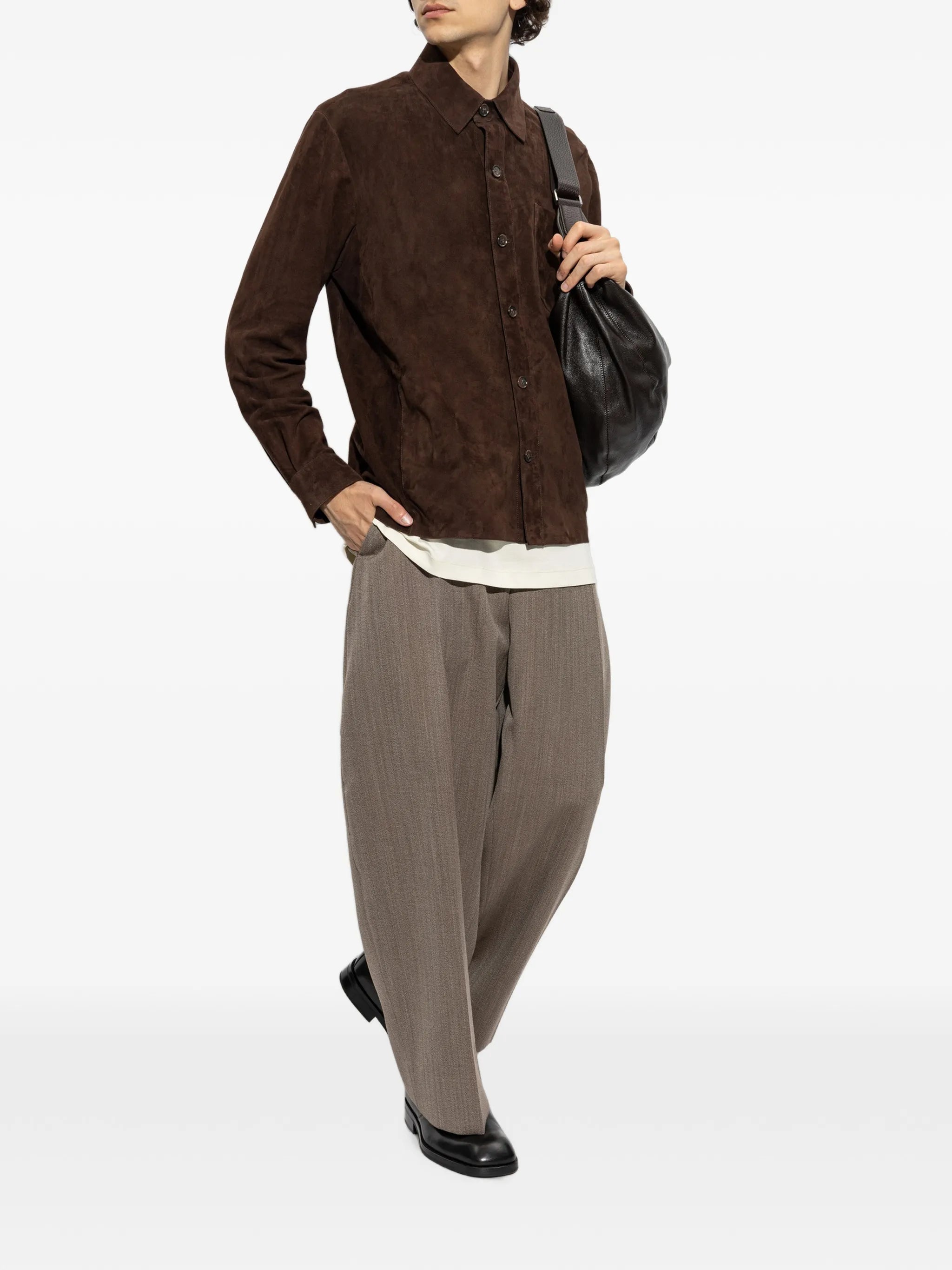 Dino suede shirt jacket