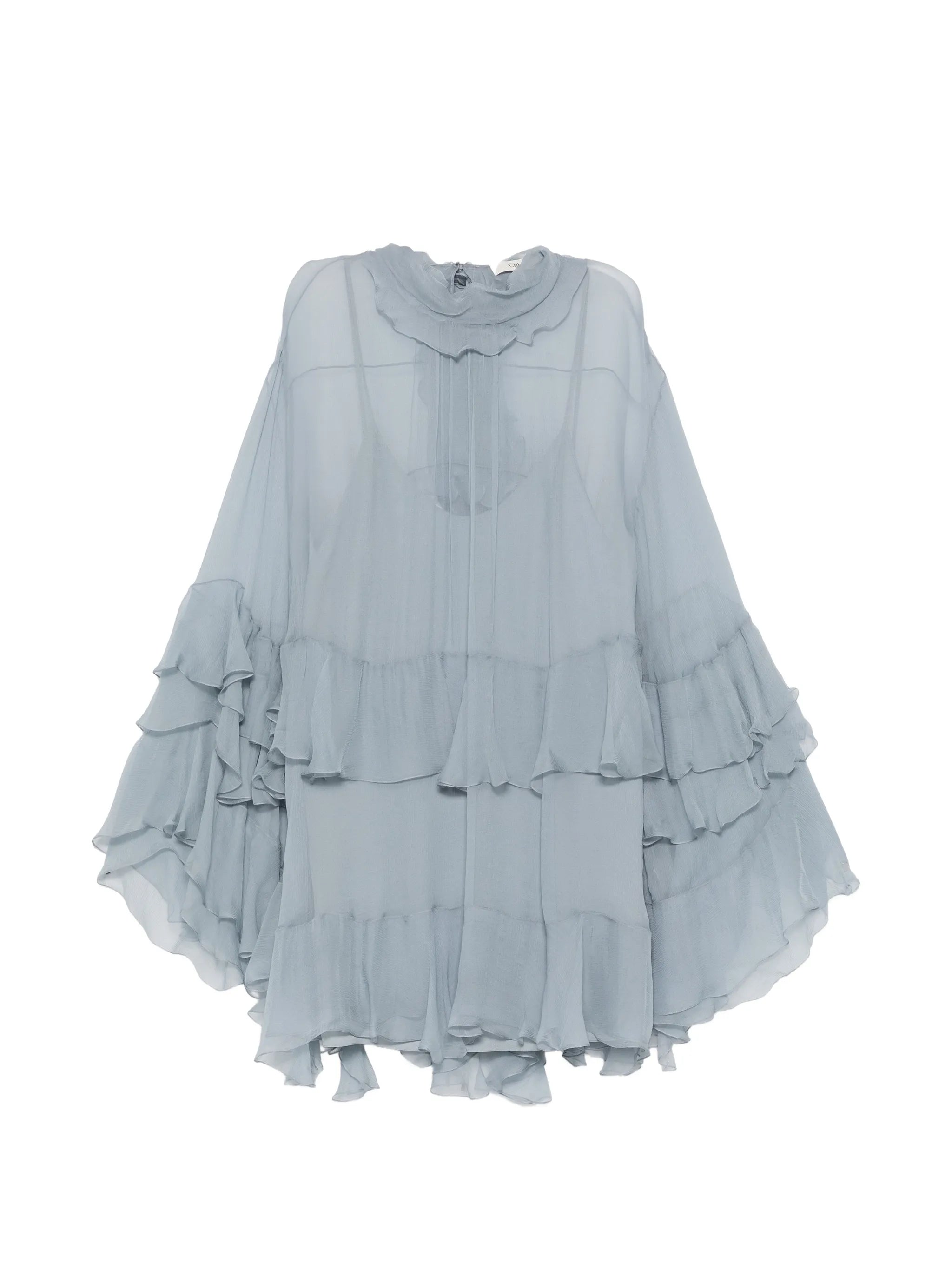 ruffled silk mini dress
