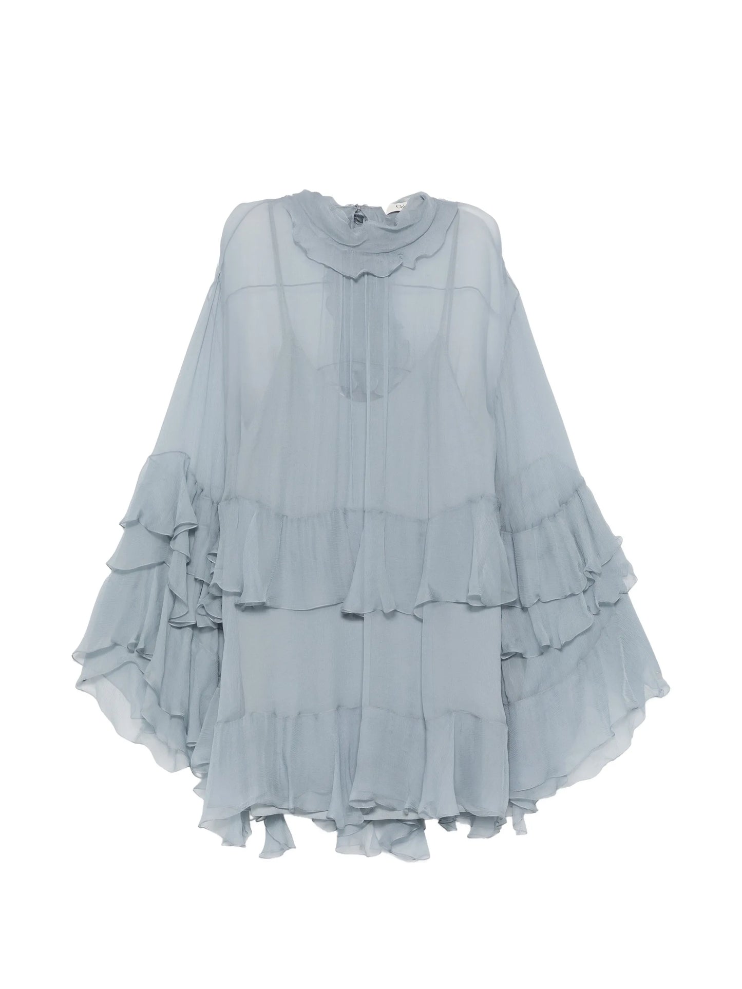 ruffled silk mini dress