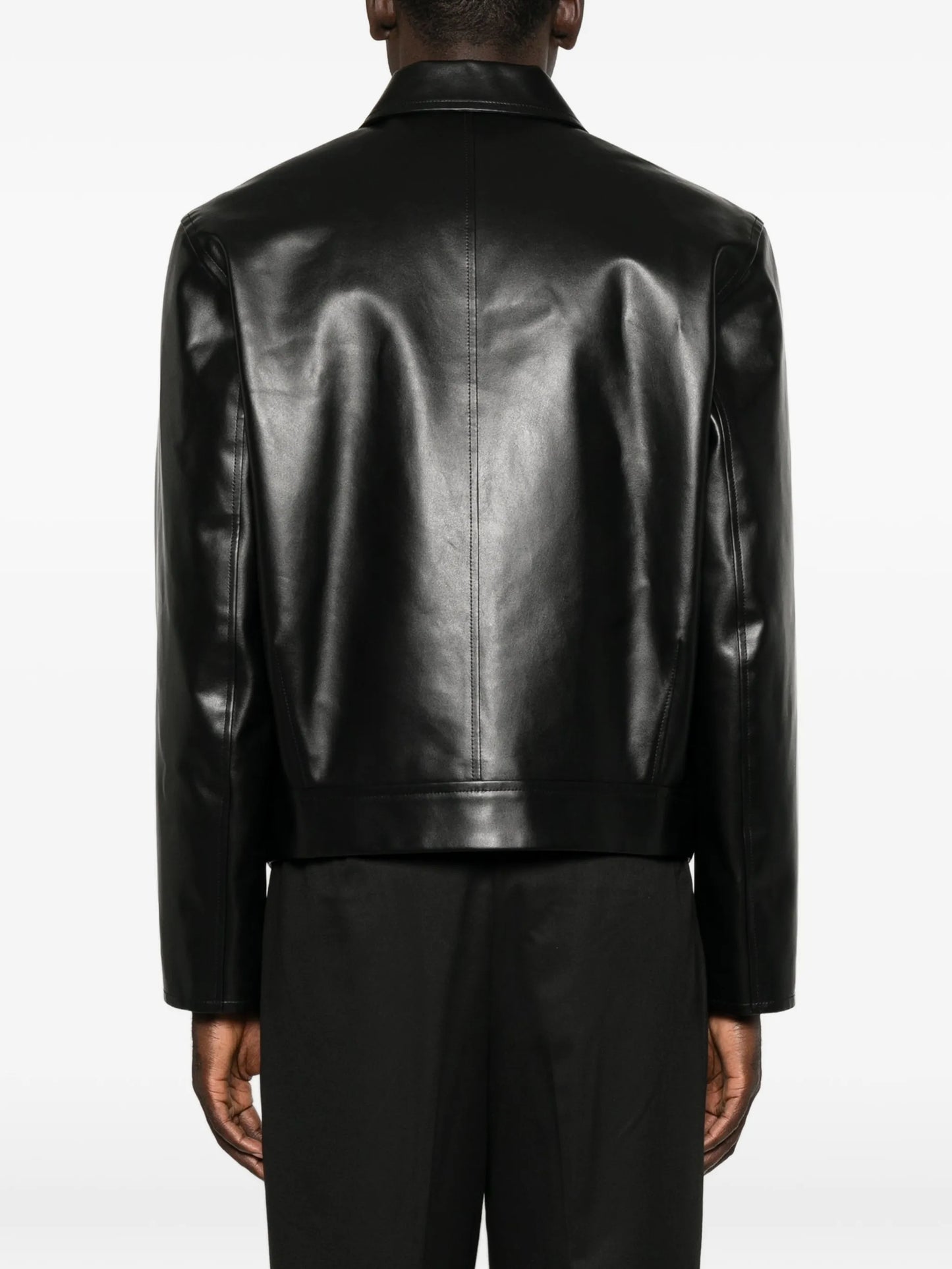 zip-up leather jacket