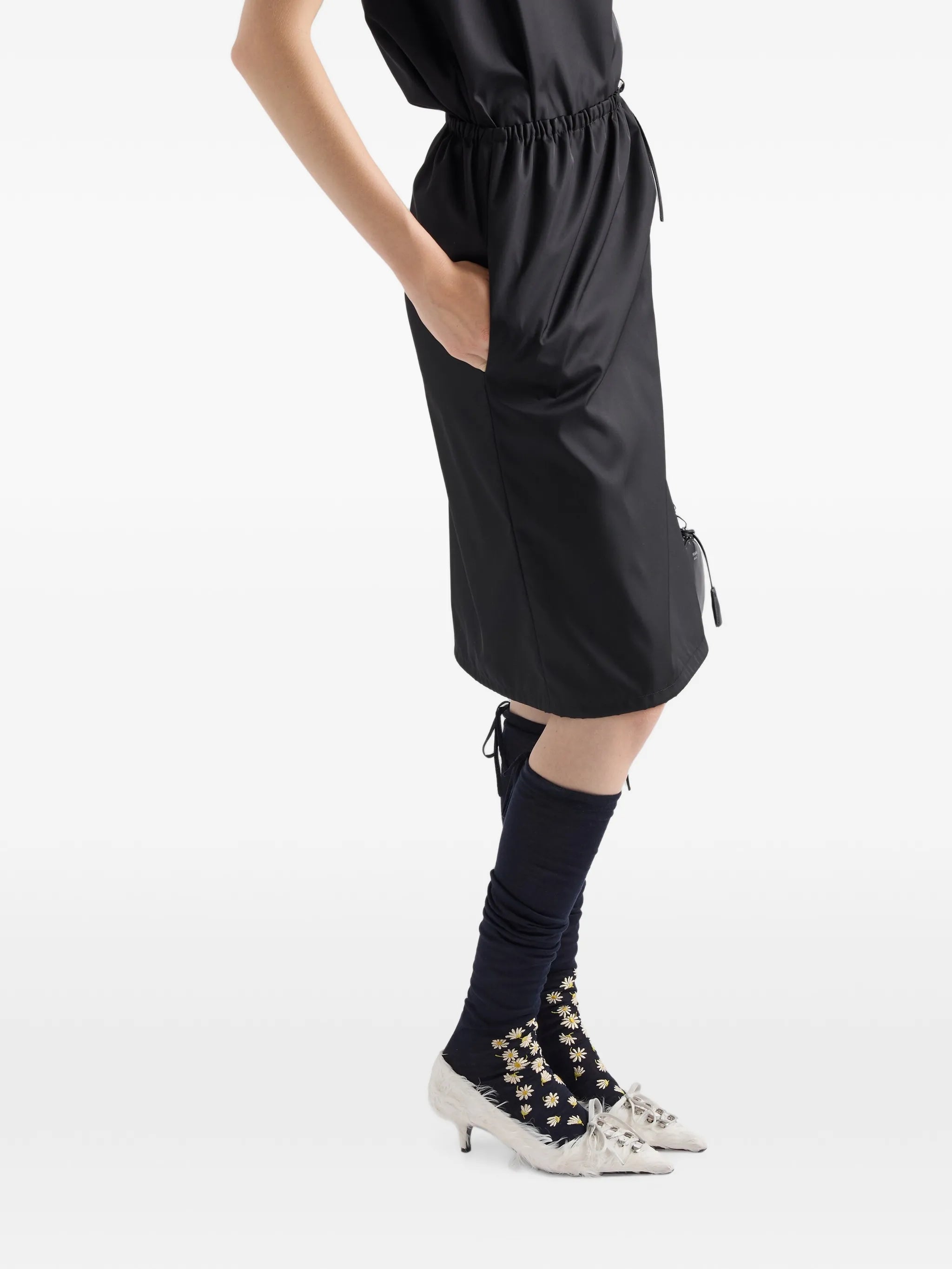 Re-Nylon pencil skirt
