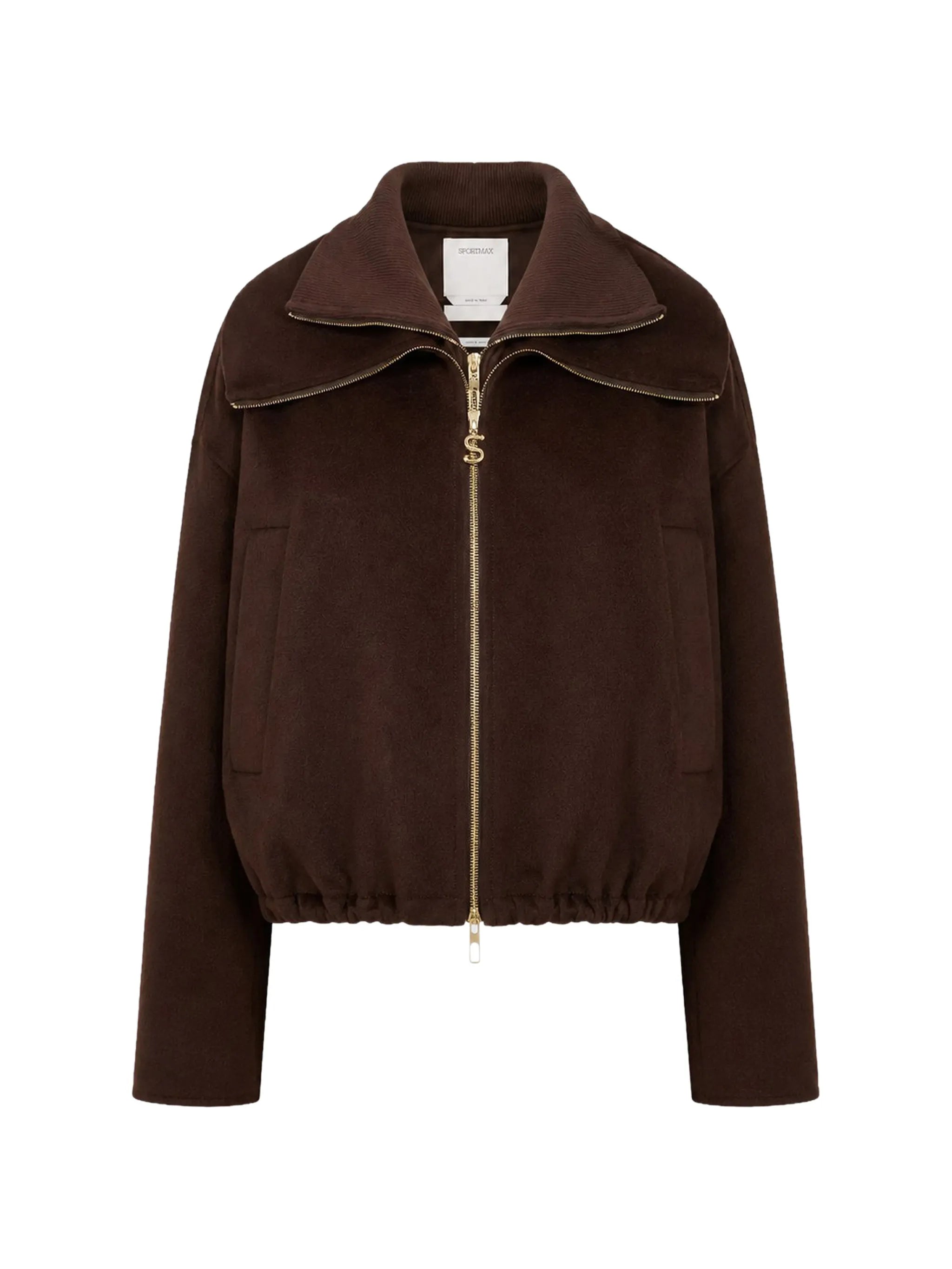 zip-up wool jacket