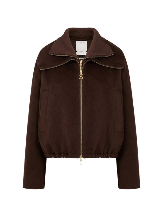 zip-up wool jacket