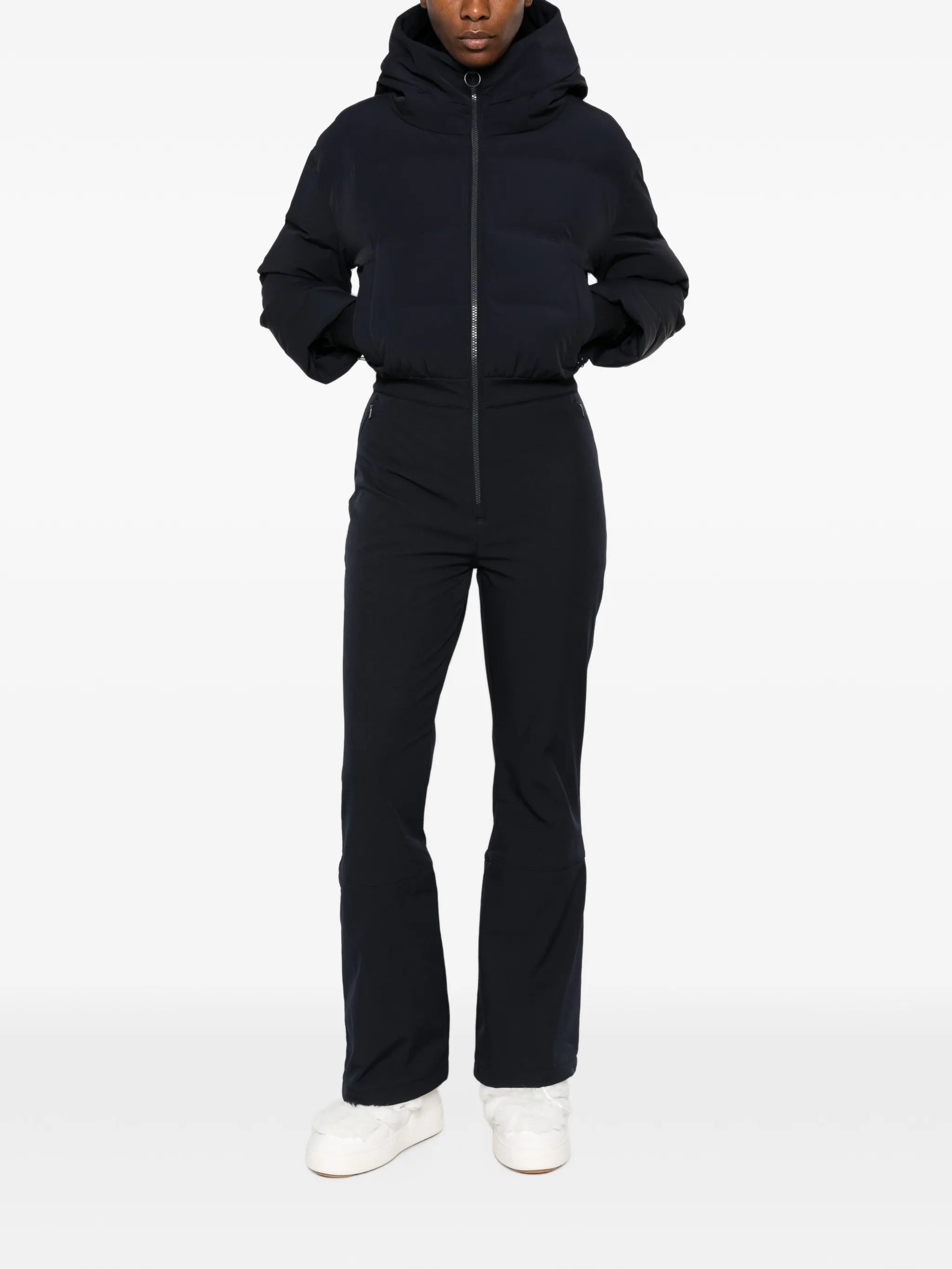 Aurora hooded quilted ski suit