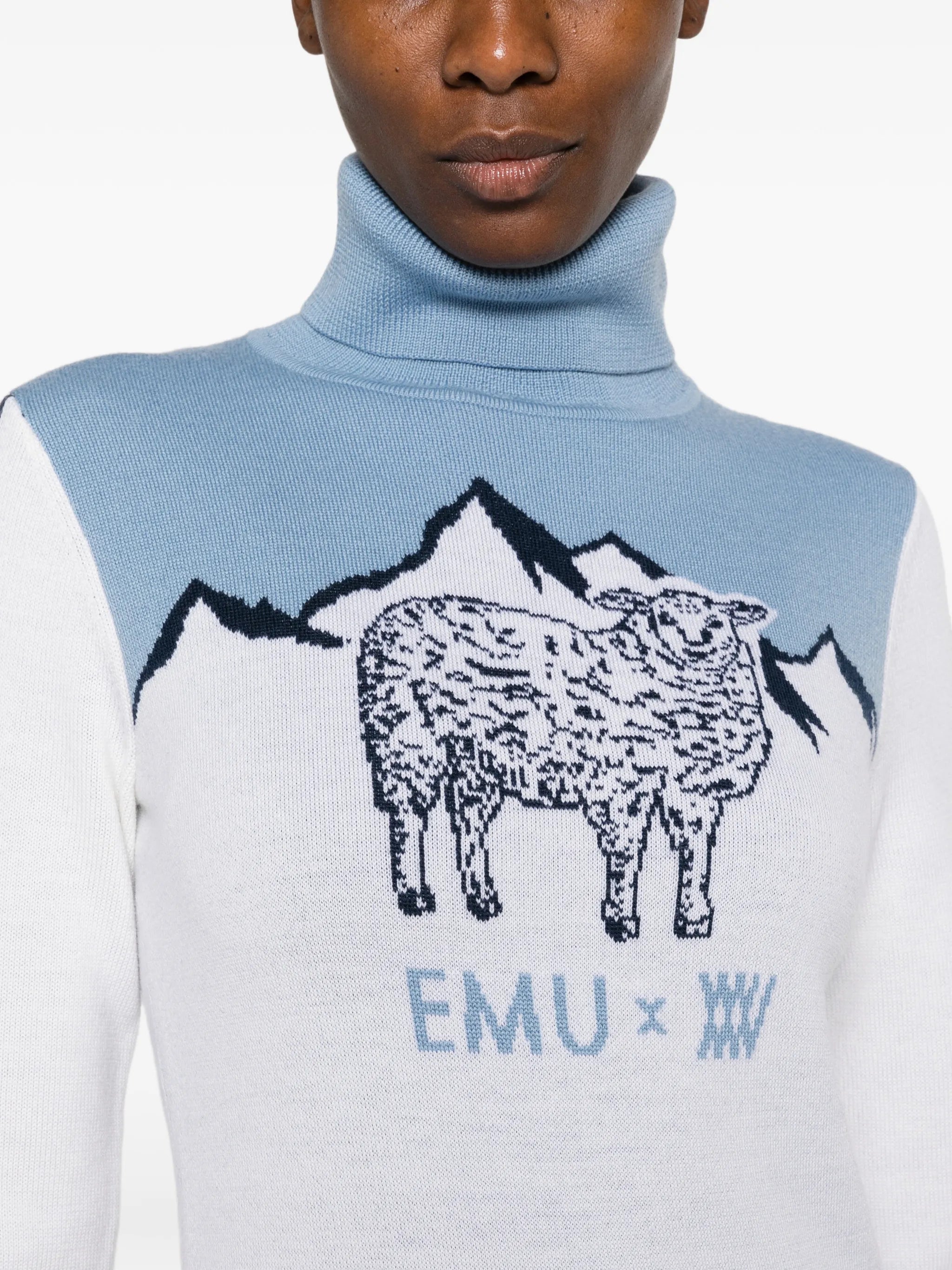 Emu intarsia-knit roll-neck sweater