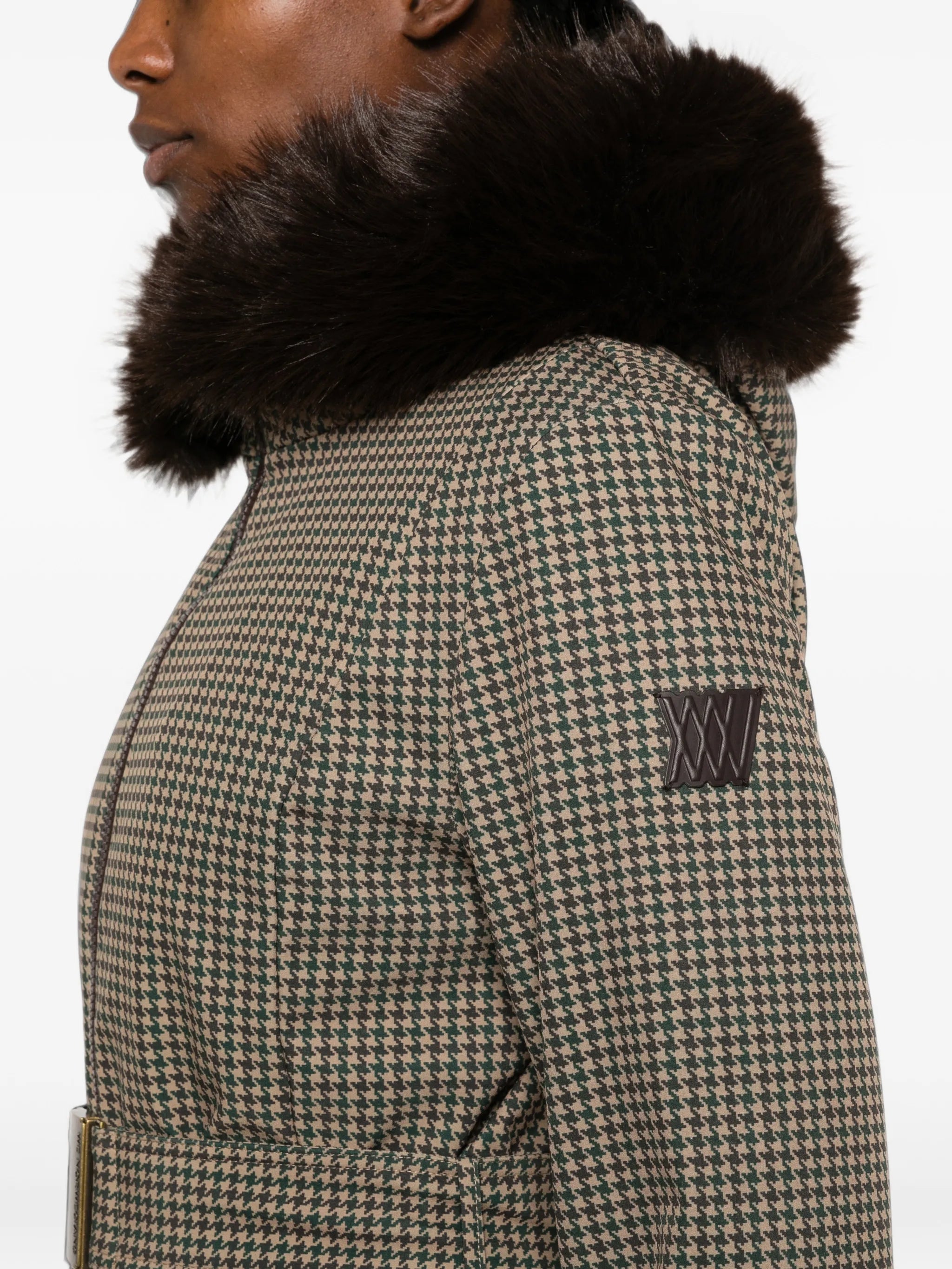 Glenshee houndstooth belted ski jacket