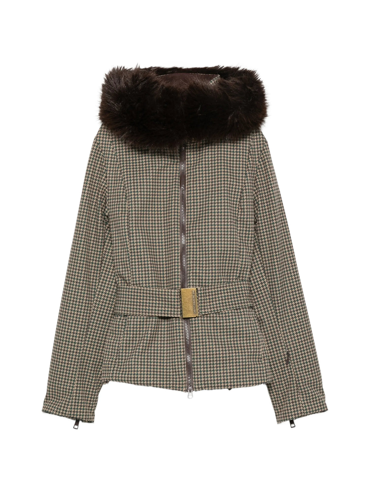 Glenshee houndstooth belted ski jacket