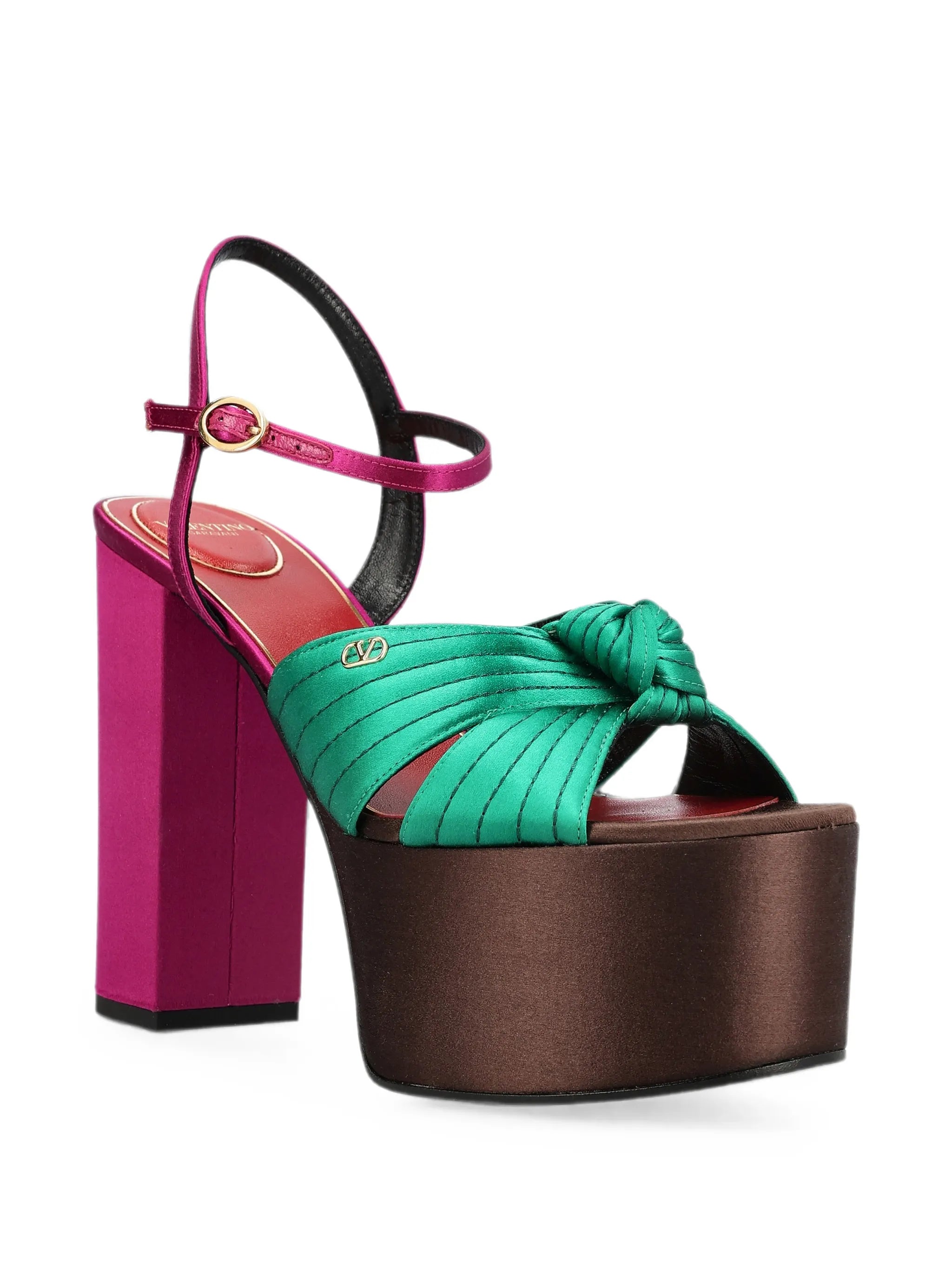 sandals with Crasher platform in satin 125mm