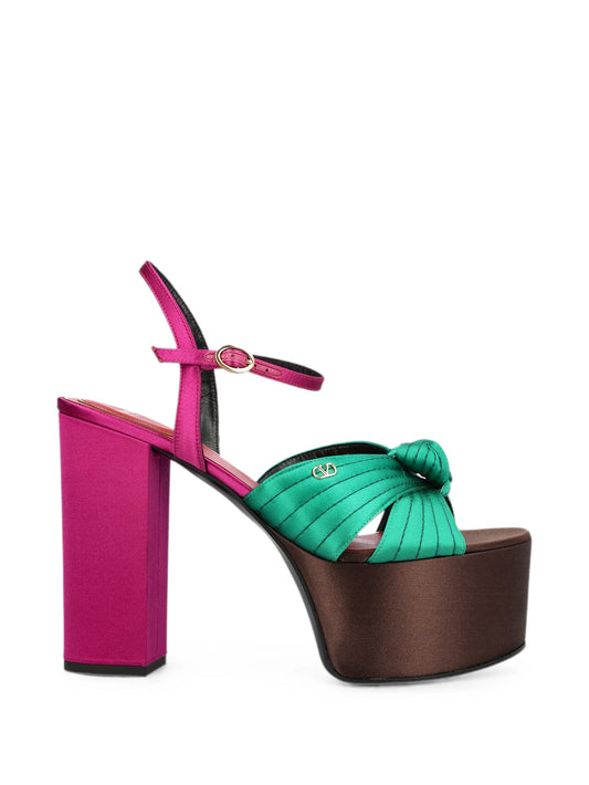 sandals with Crasher platform in satin 125mm