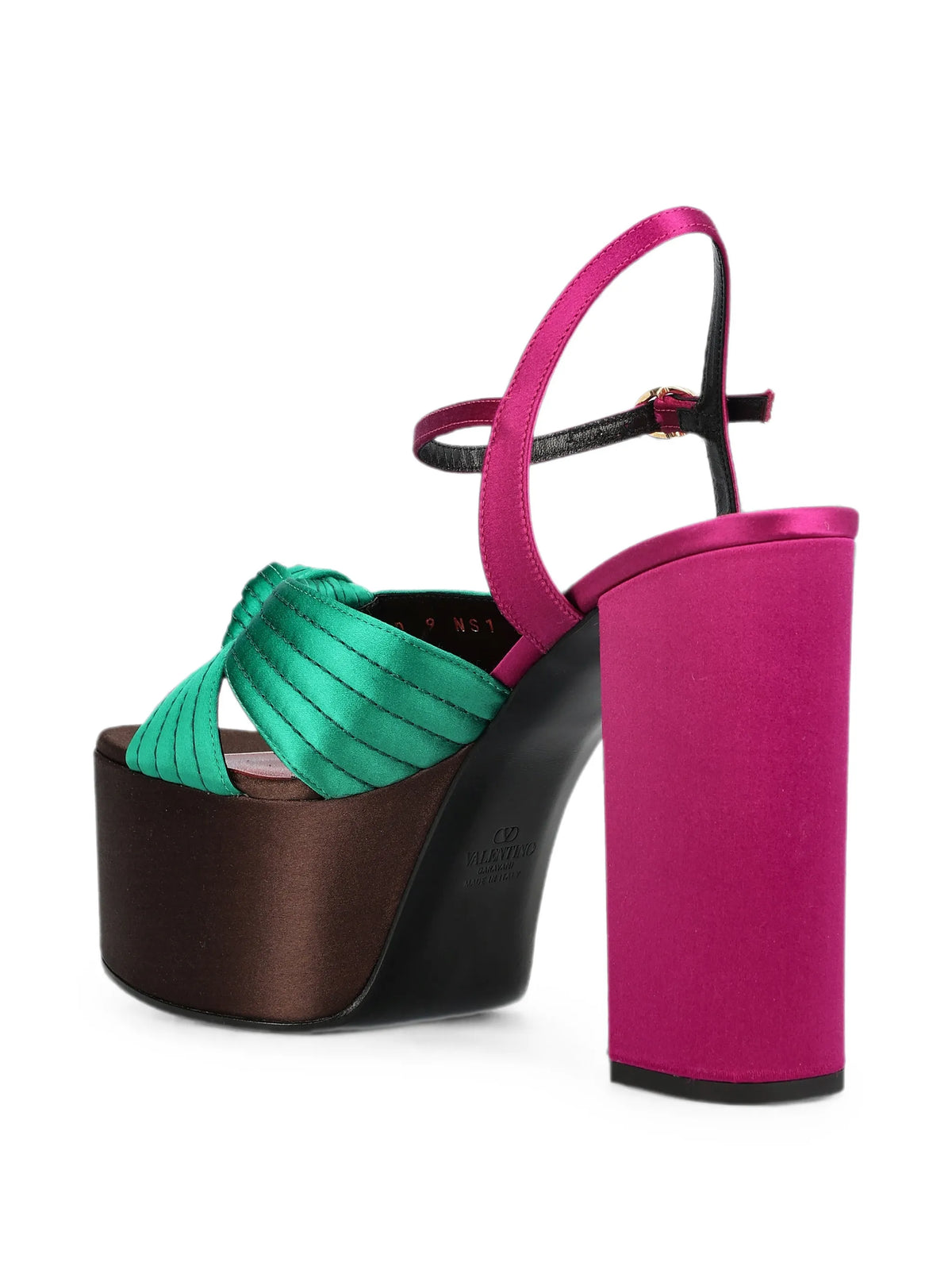 sandals with Crasher platform in satin 125mm