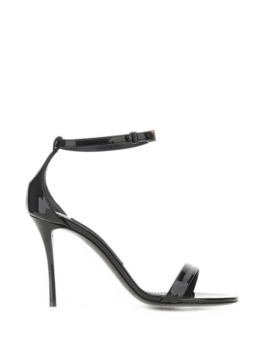 DG logo patent-leather sandals