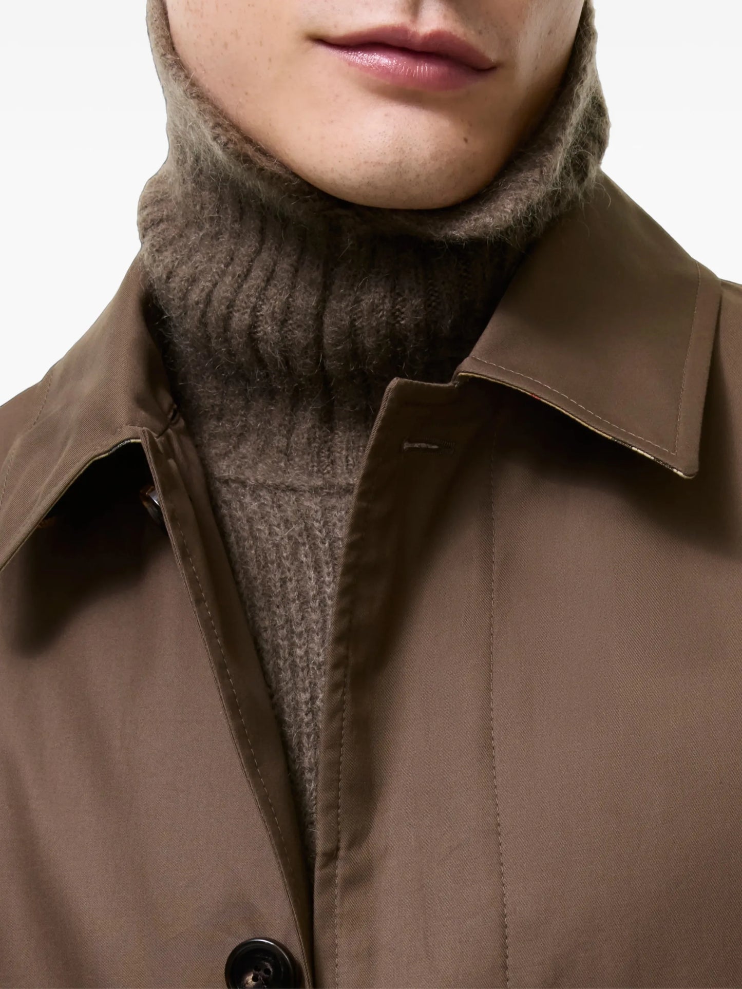mid-length gabardine car coat