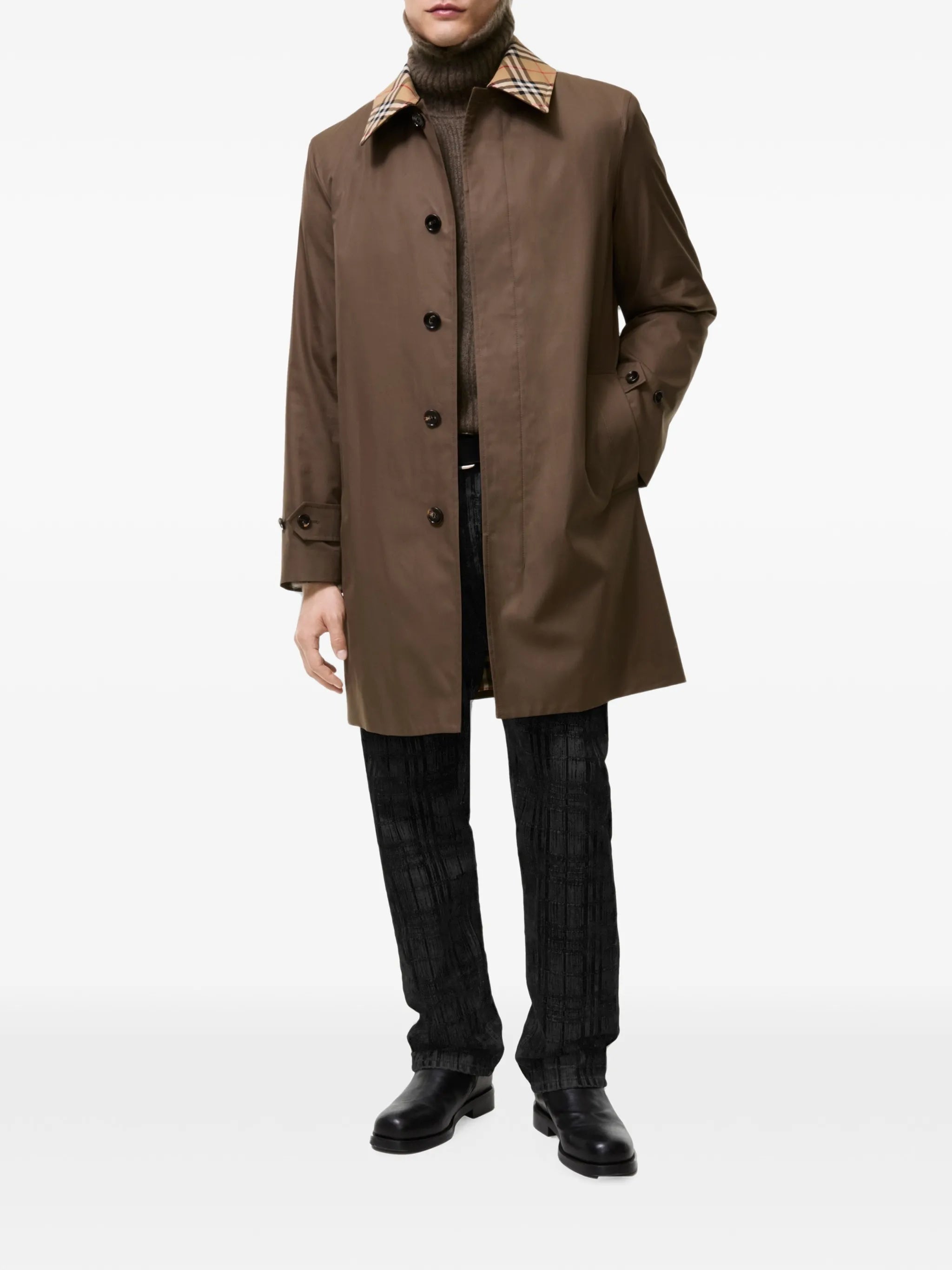mid-length gabardine car coat