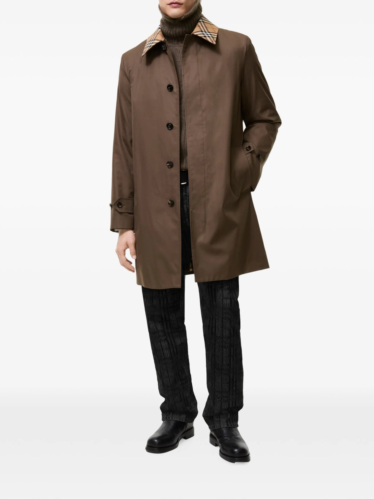 mid-length gabardine car coat