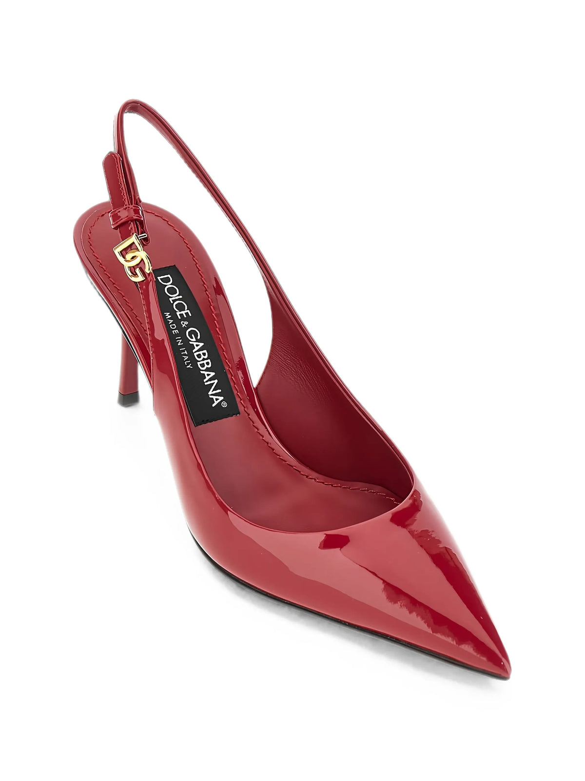 patent leather pointed-toe pumps
