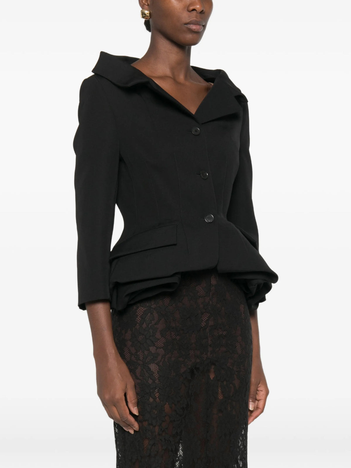 cotton peplum blazer