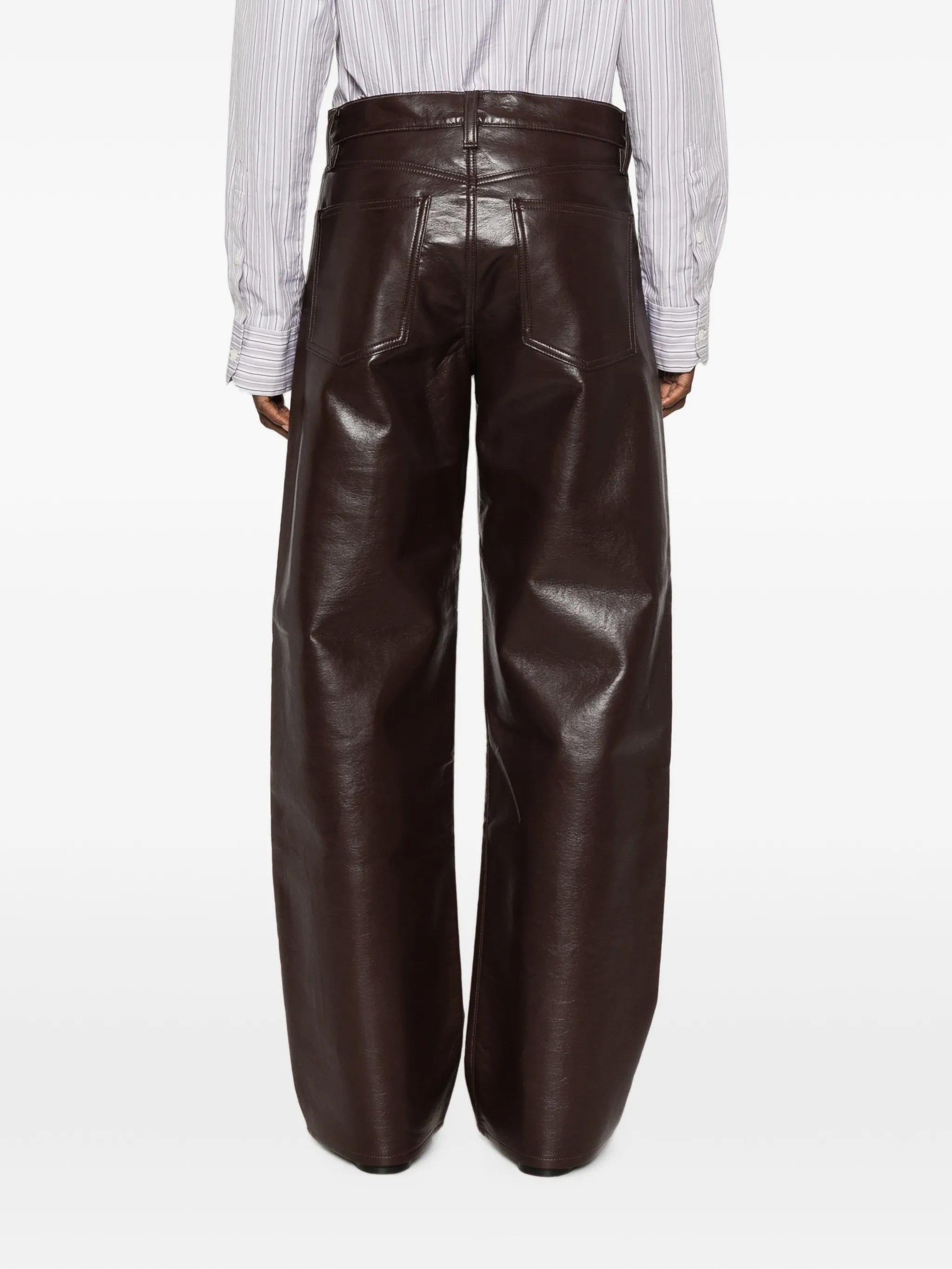 Arc leather trousers in Madera