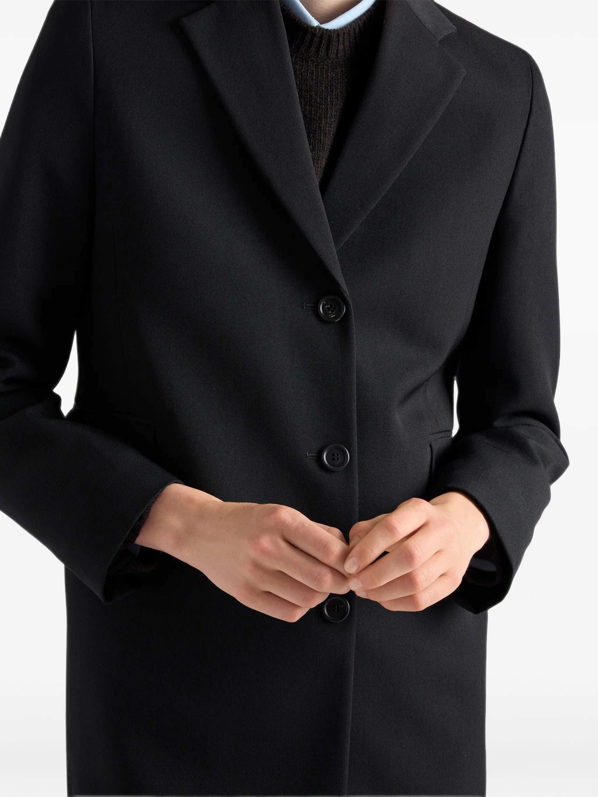single-breasted gabardine jacket