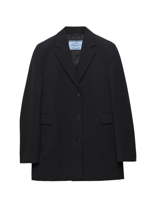 single-breasted gabardine jacket