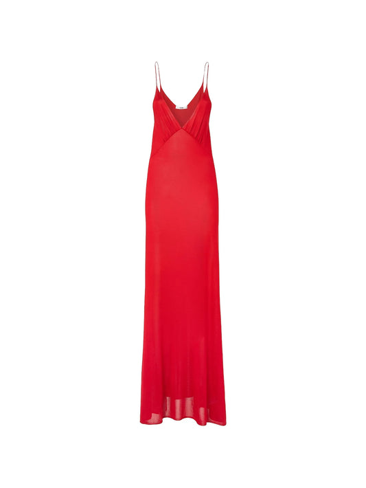V-neck silk dress