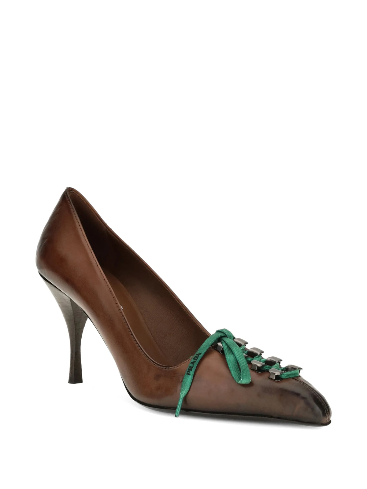 lace-up pointed-toe pumps