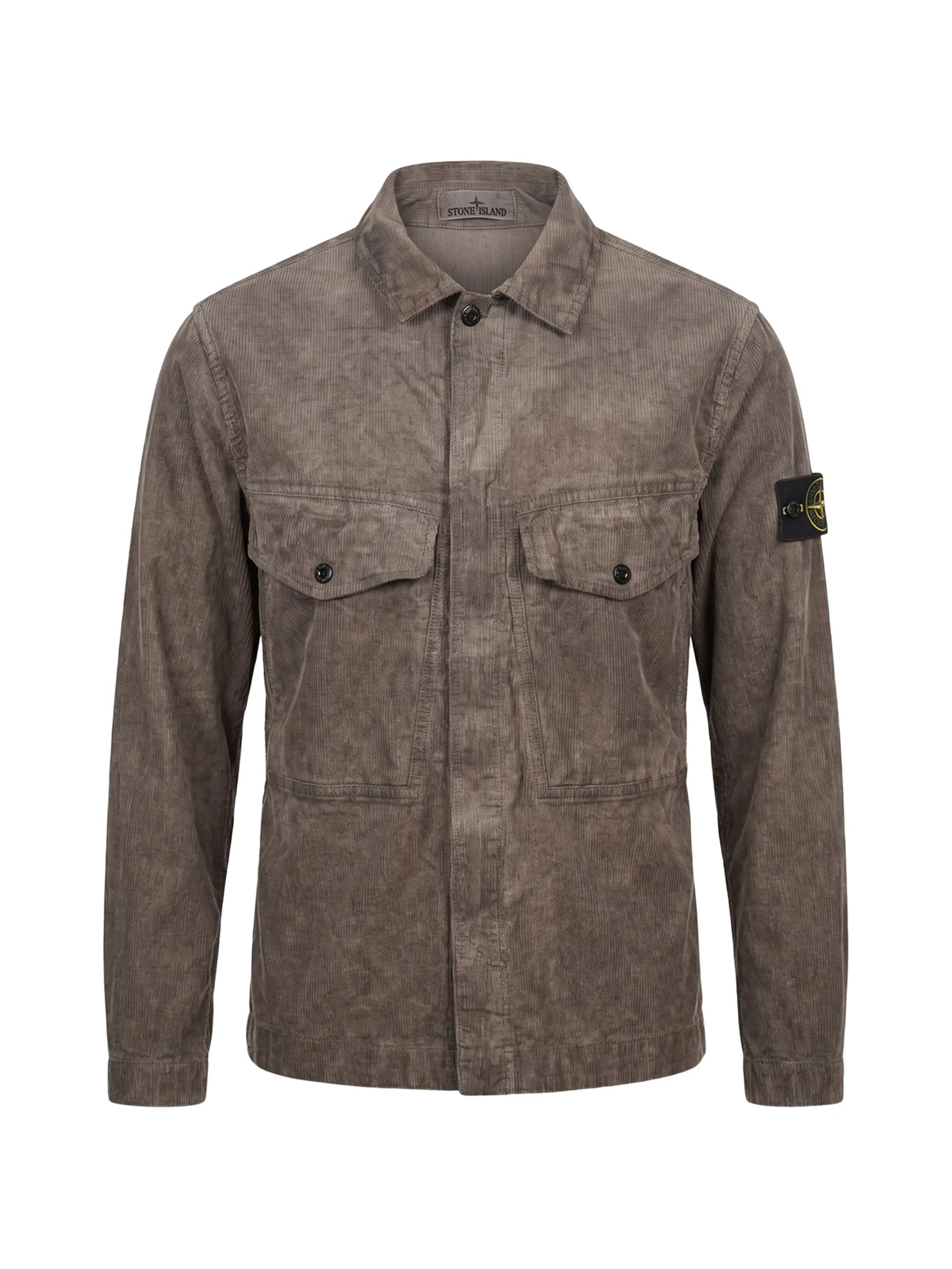 1200029 corduroy 'Terra' effect overshirt
