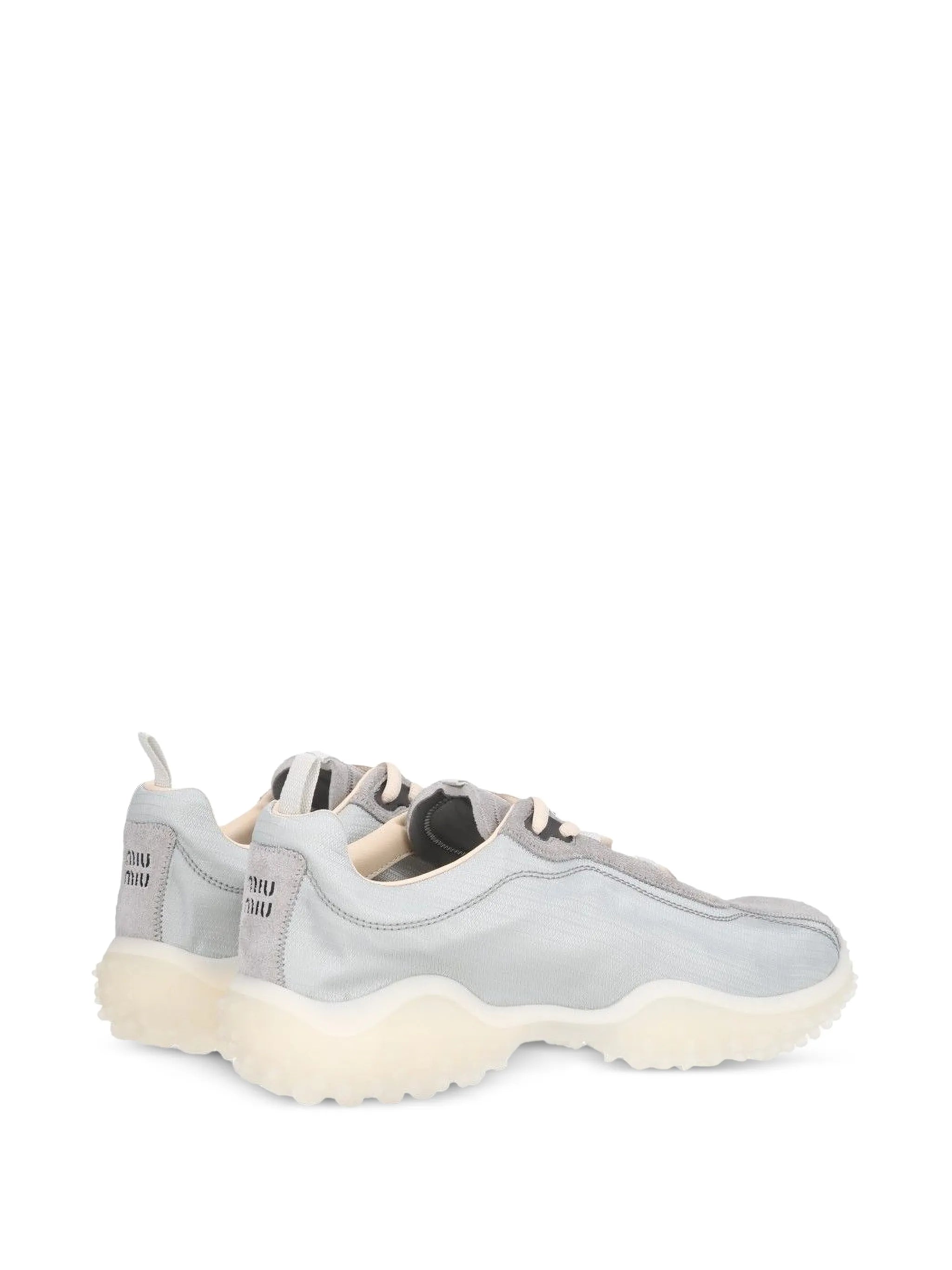 Bubble technical fabric and suede sneakers