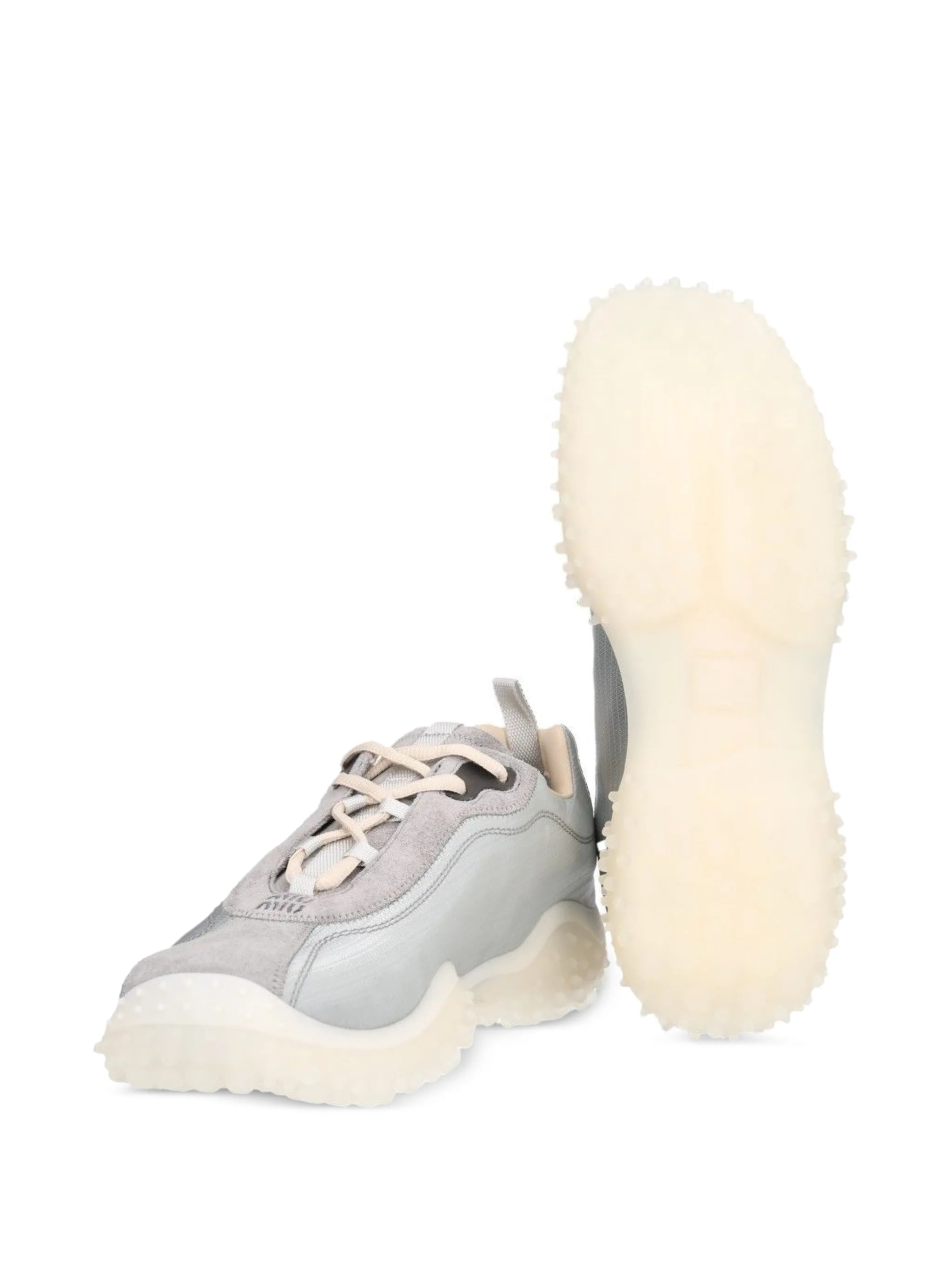 Bubble technical fabric and suede sneakers