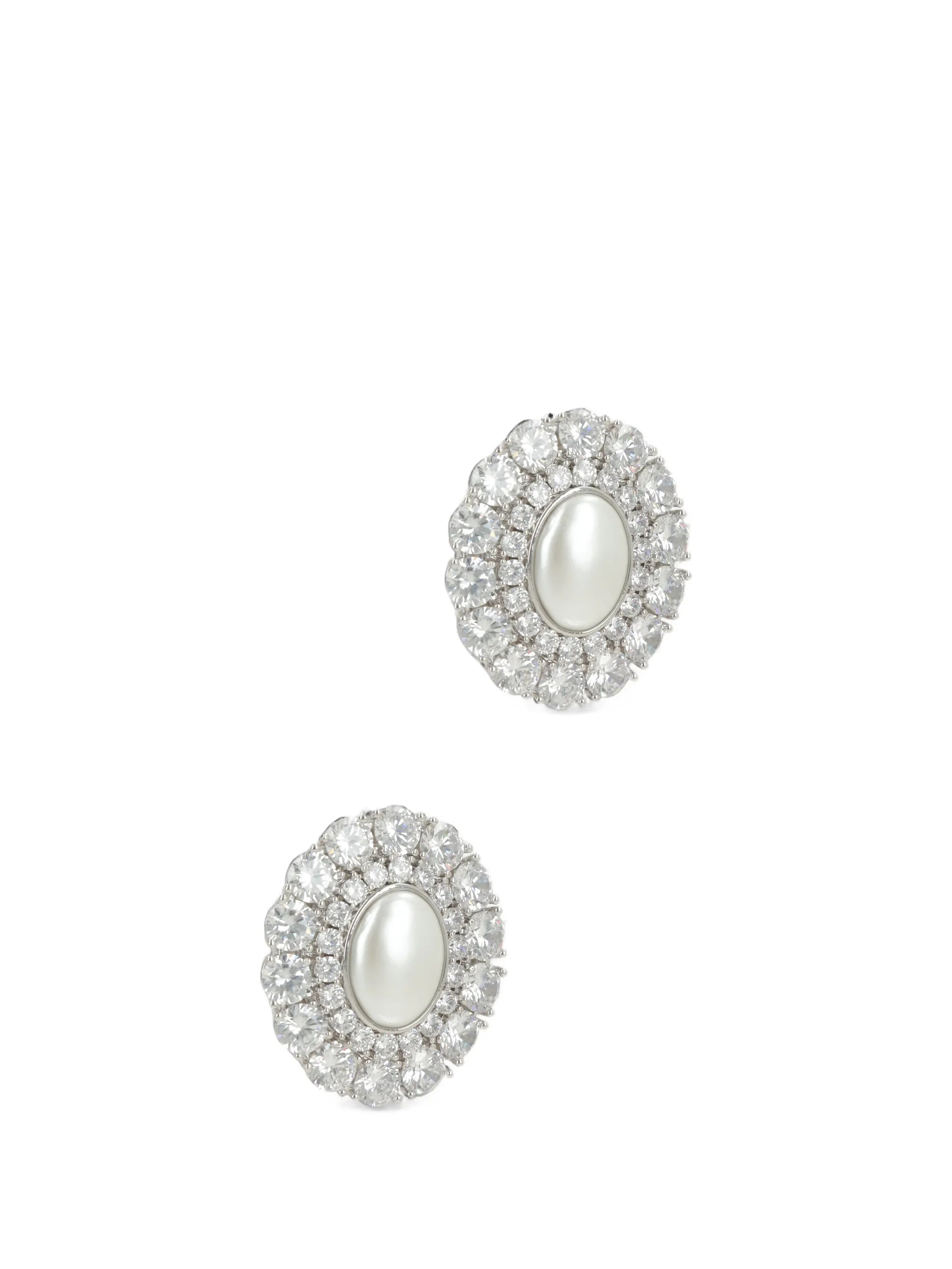 crystal-embellished oval earrings