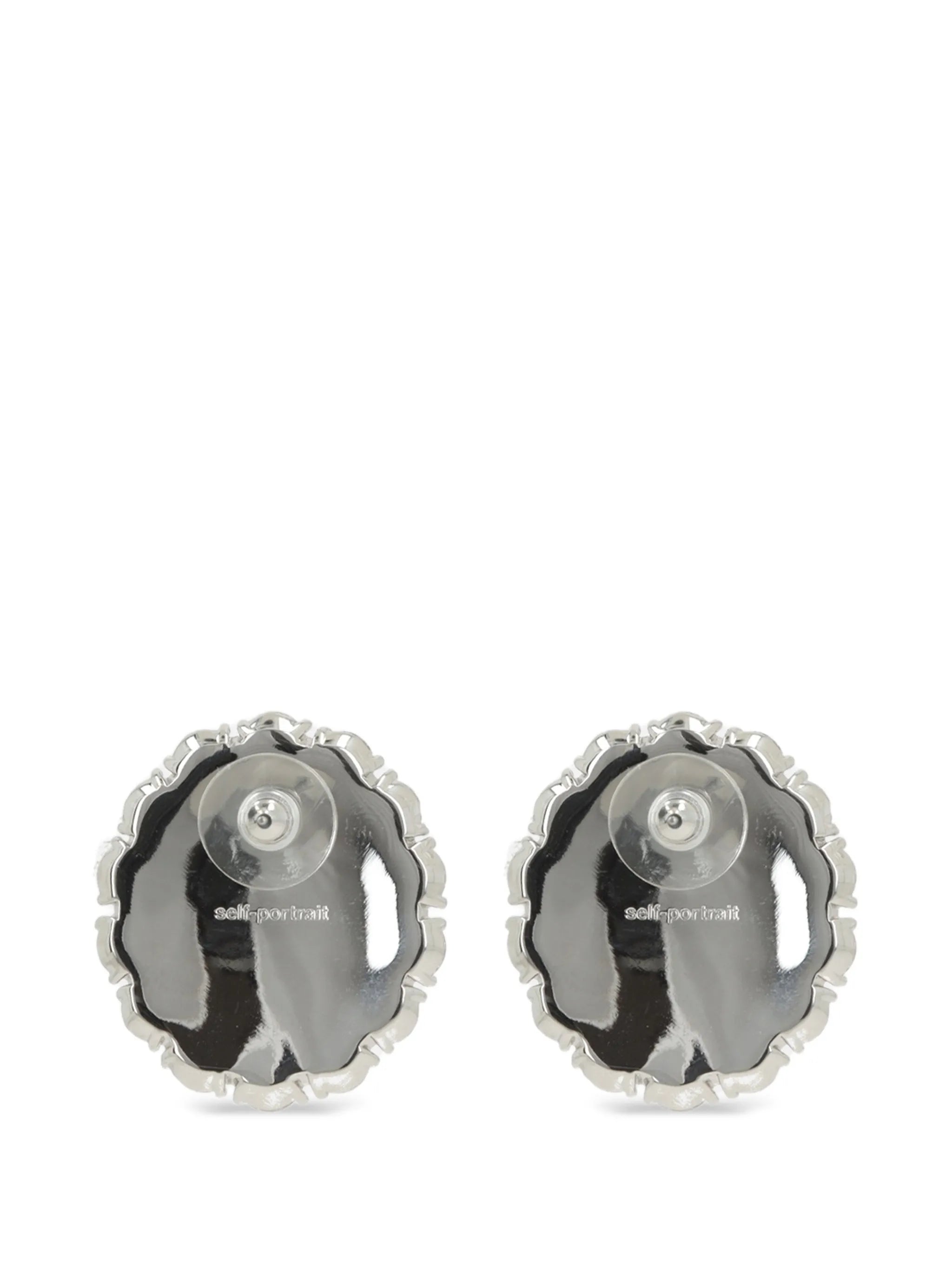 crystal-embellished oval earrings