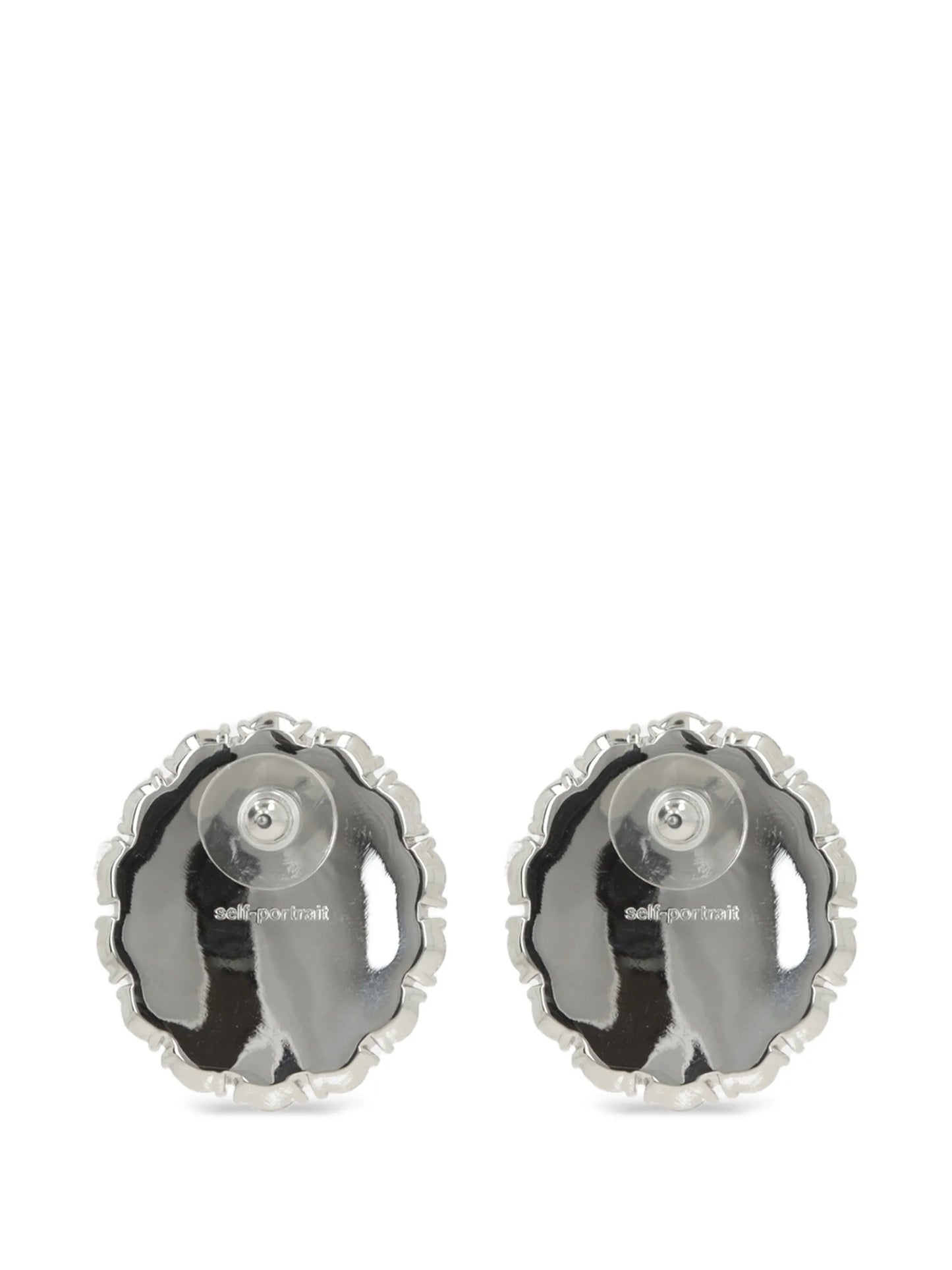 crystal-embellished oval earrings