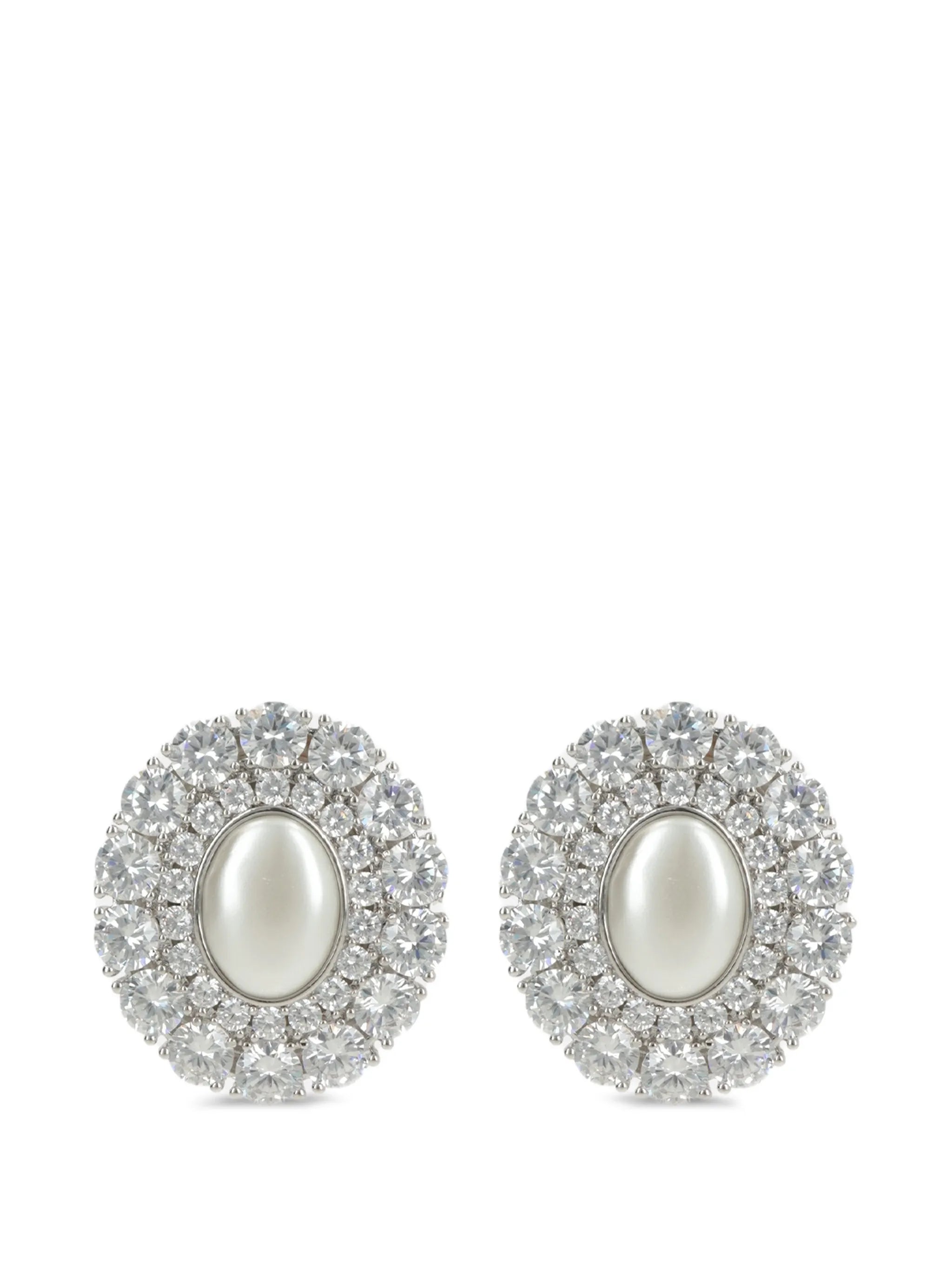 crystal-embellished oval earrings