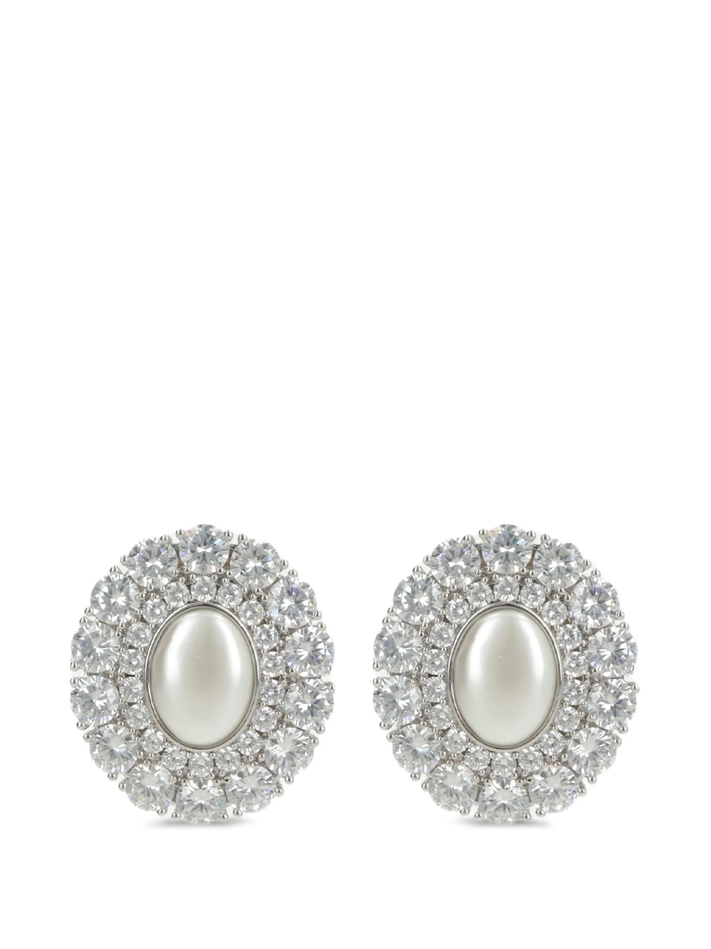 crystal-embellished oval earrings