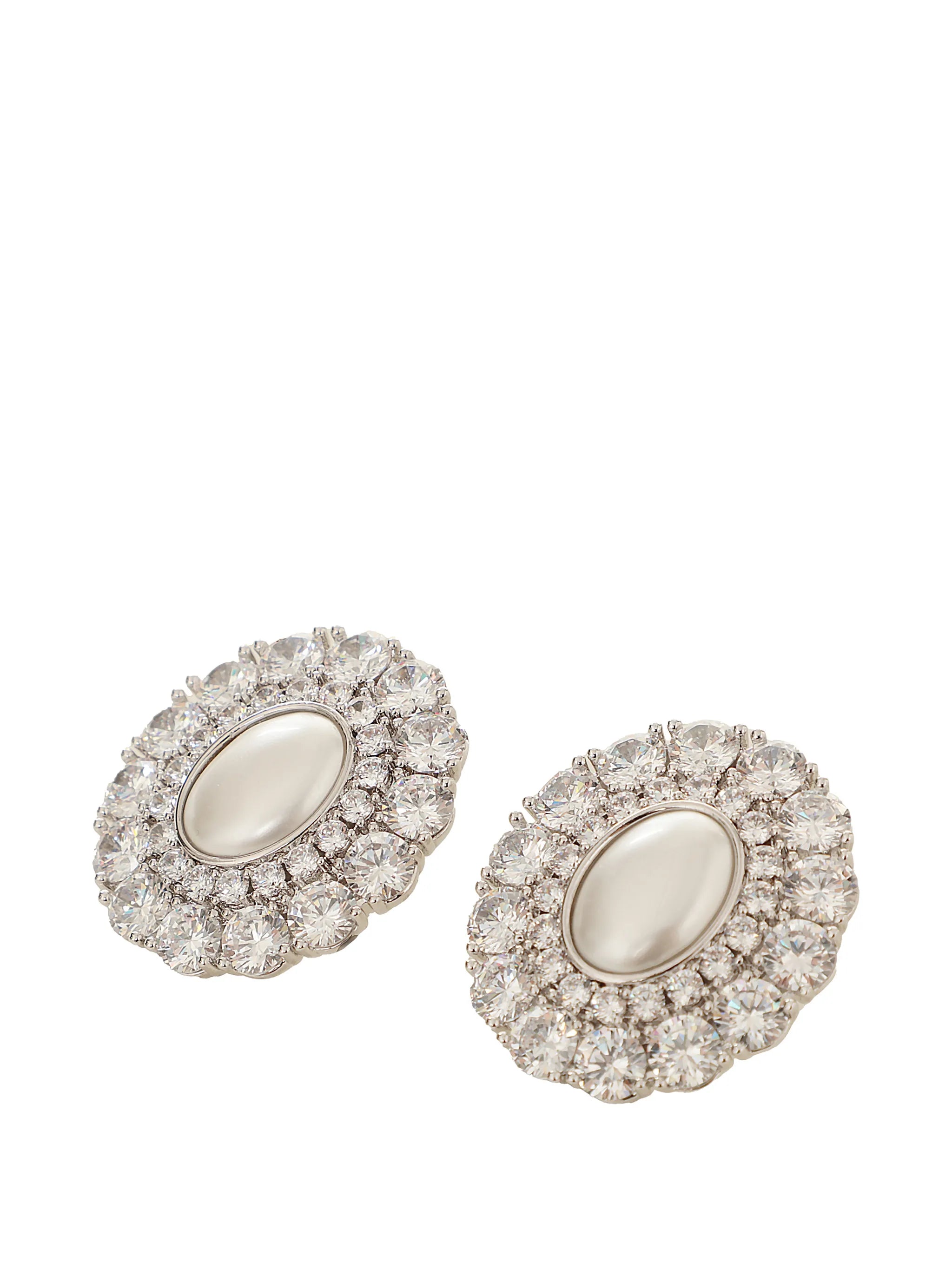 crystal-embellished oval earrings