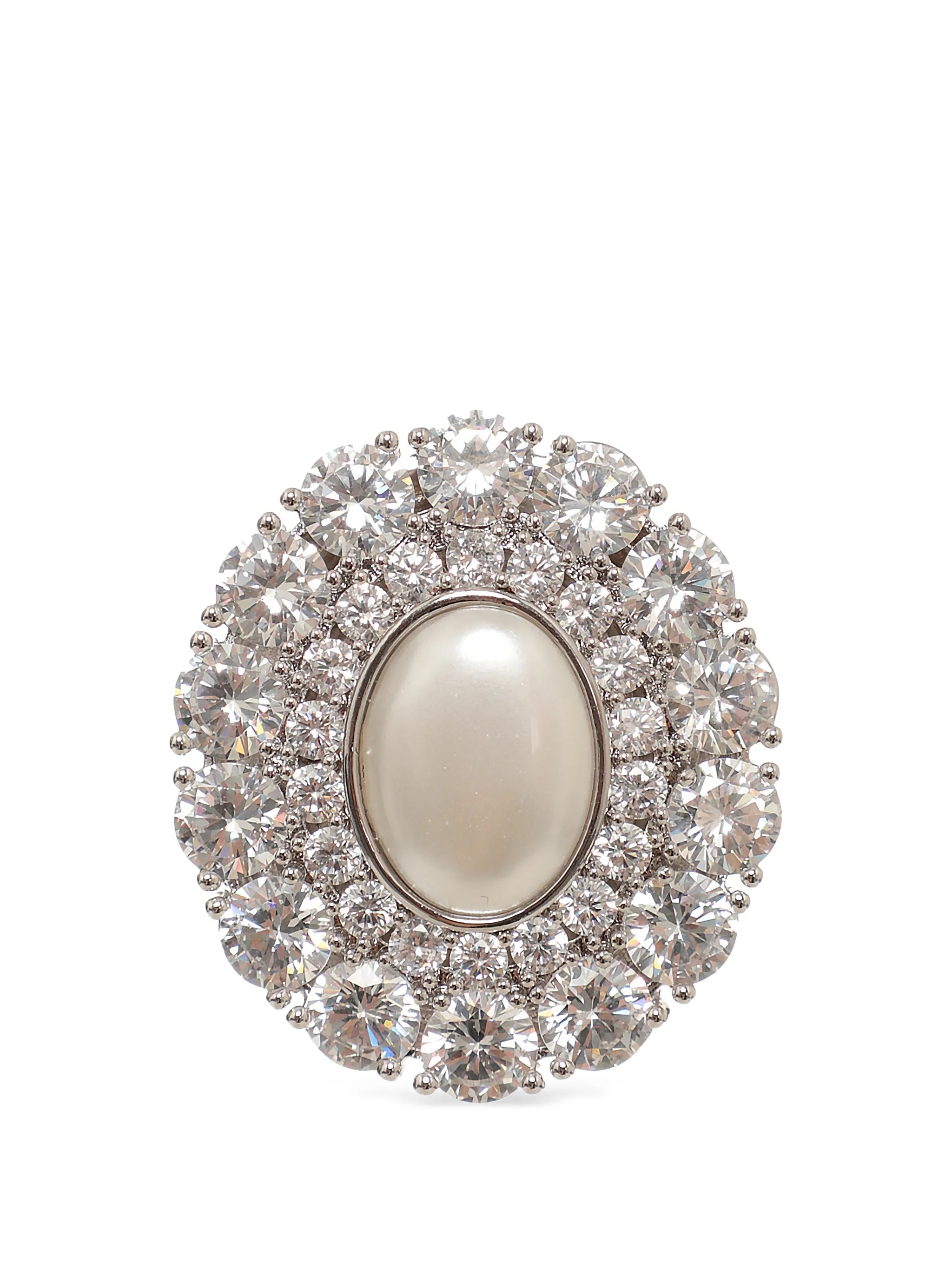 crystal-embellished oval earrings