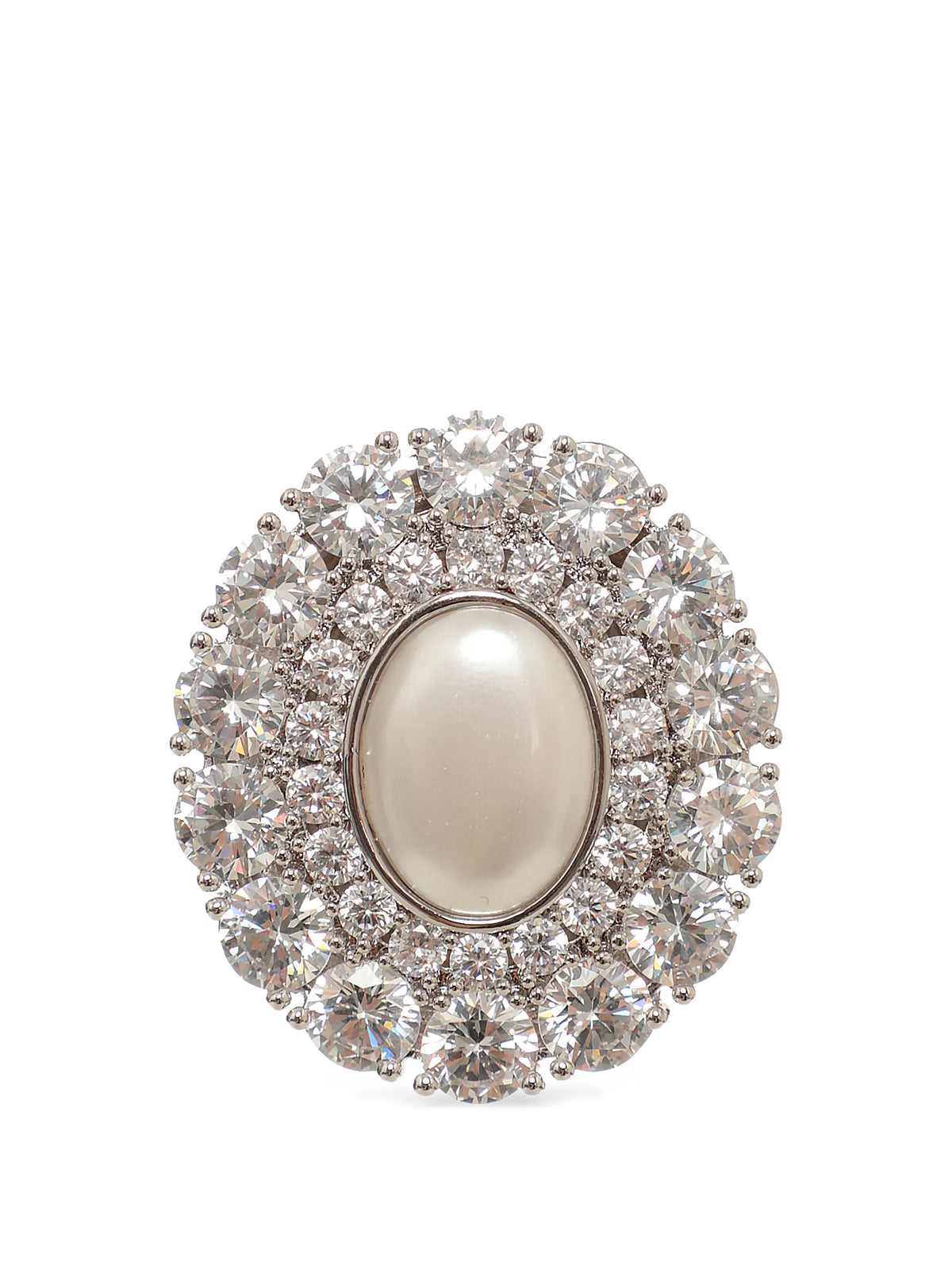 crystal-embellished oval earrings