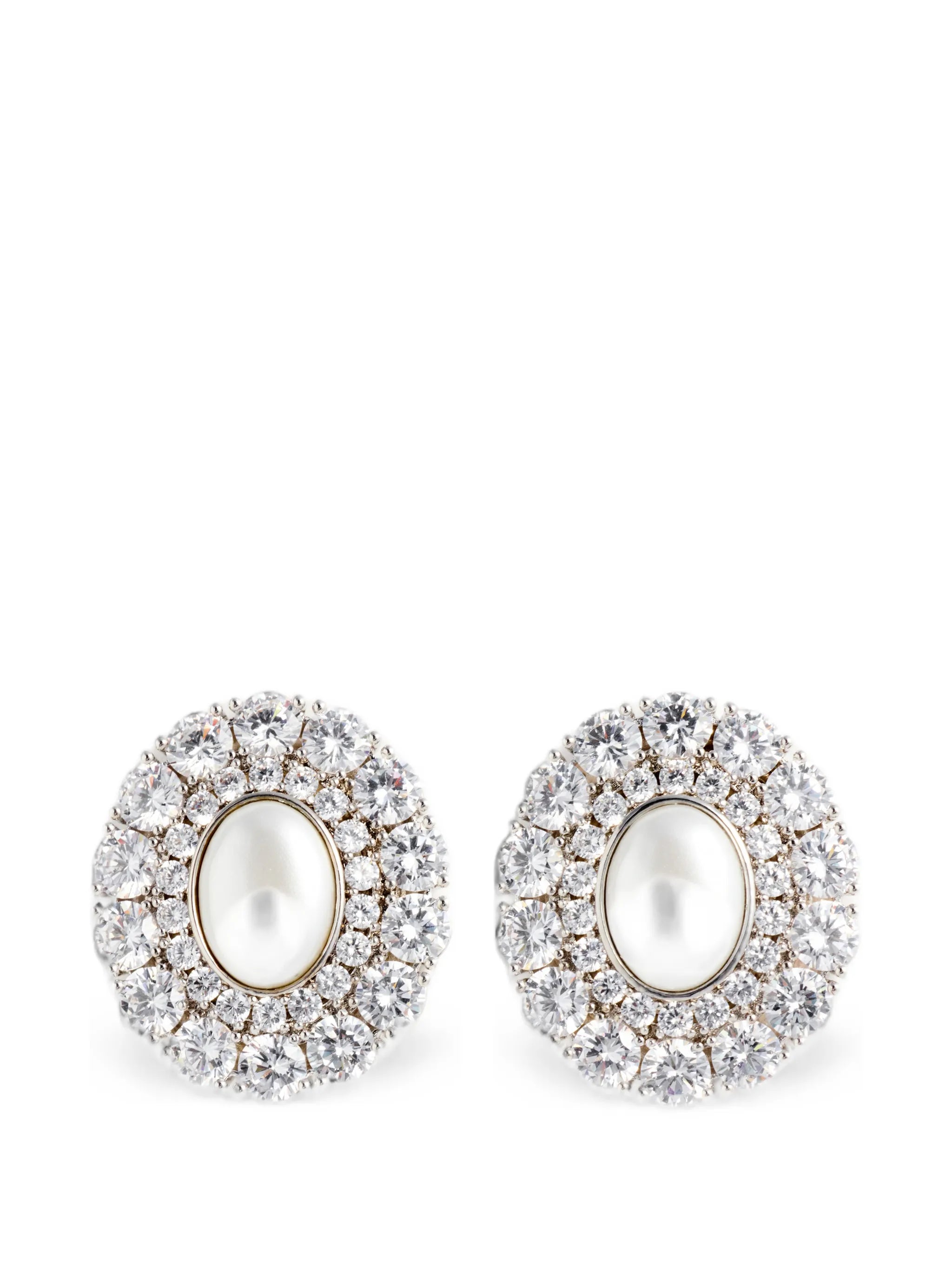 crystal-embellished oval earrings