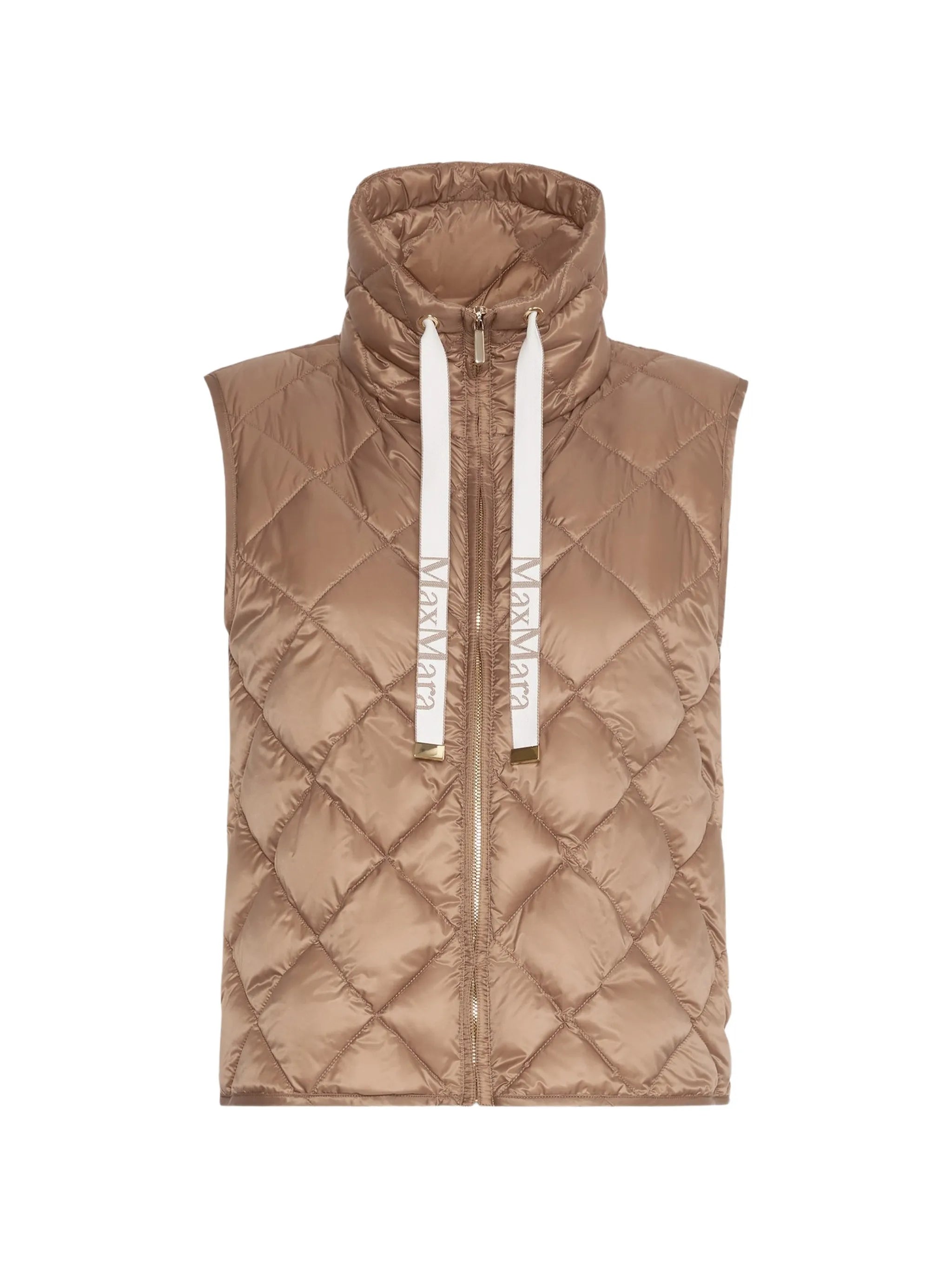 quilted drawstring gilet