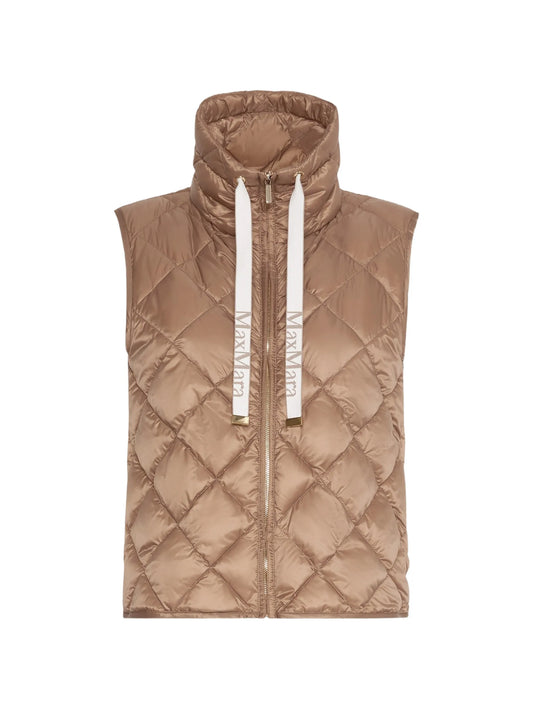 quilted drawstring gilet