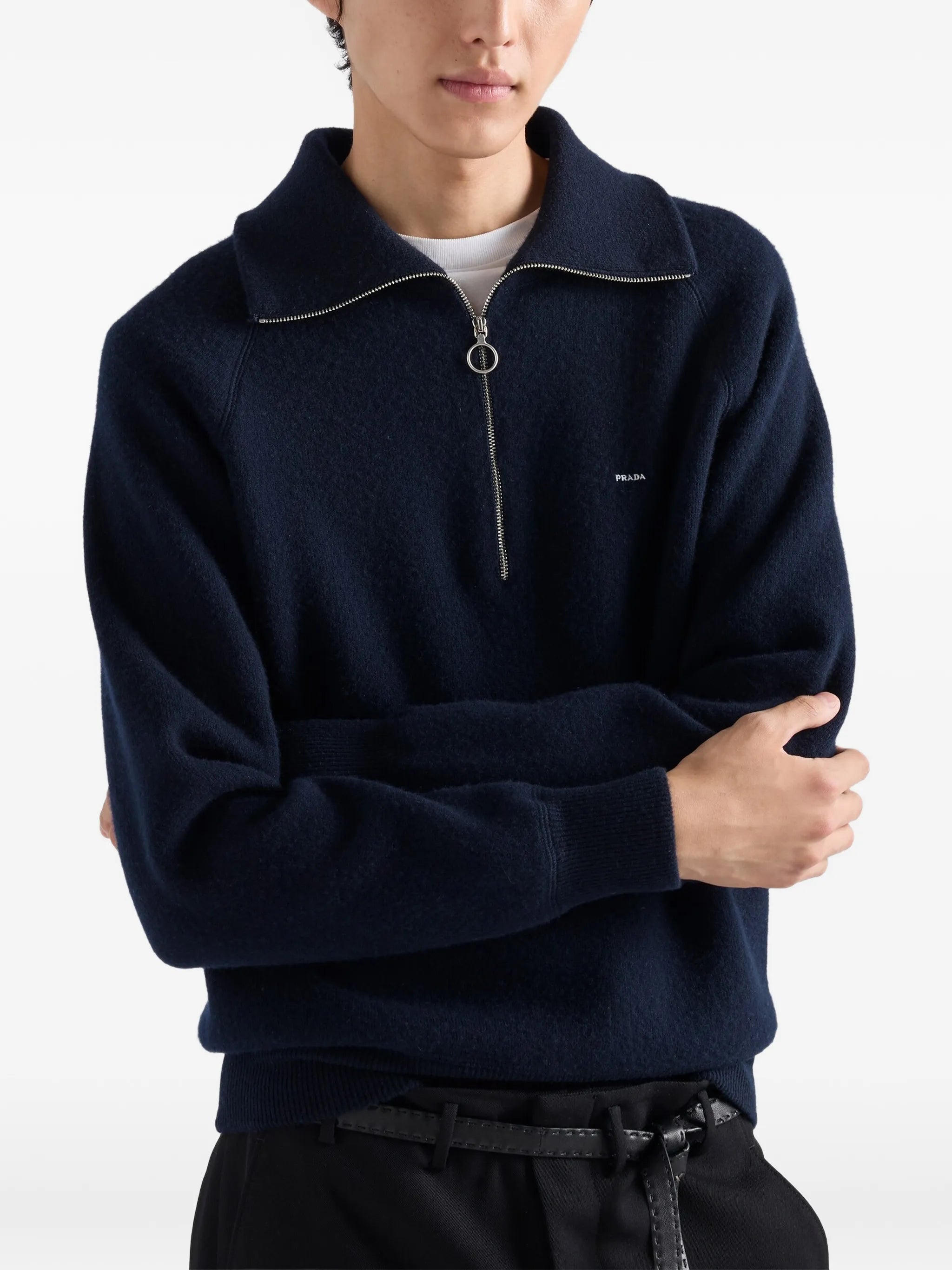 wool and cashmere polo sweater