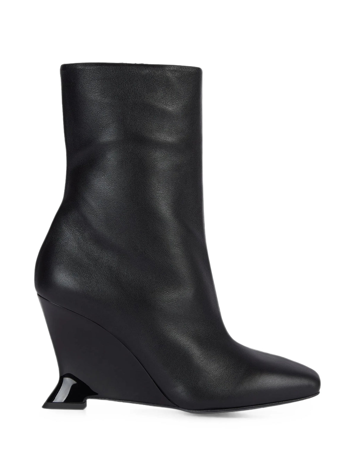wedge smooth-leather ankle boots