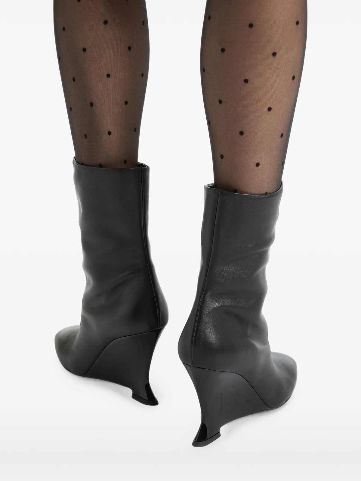 wedge smooth-leather ankle boots