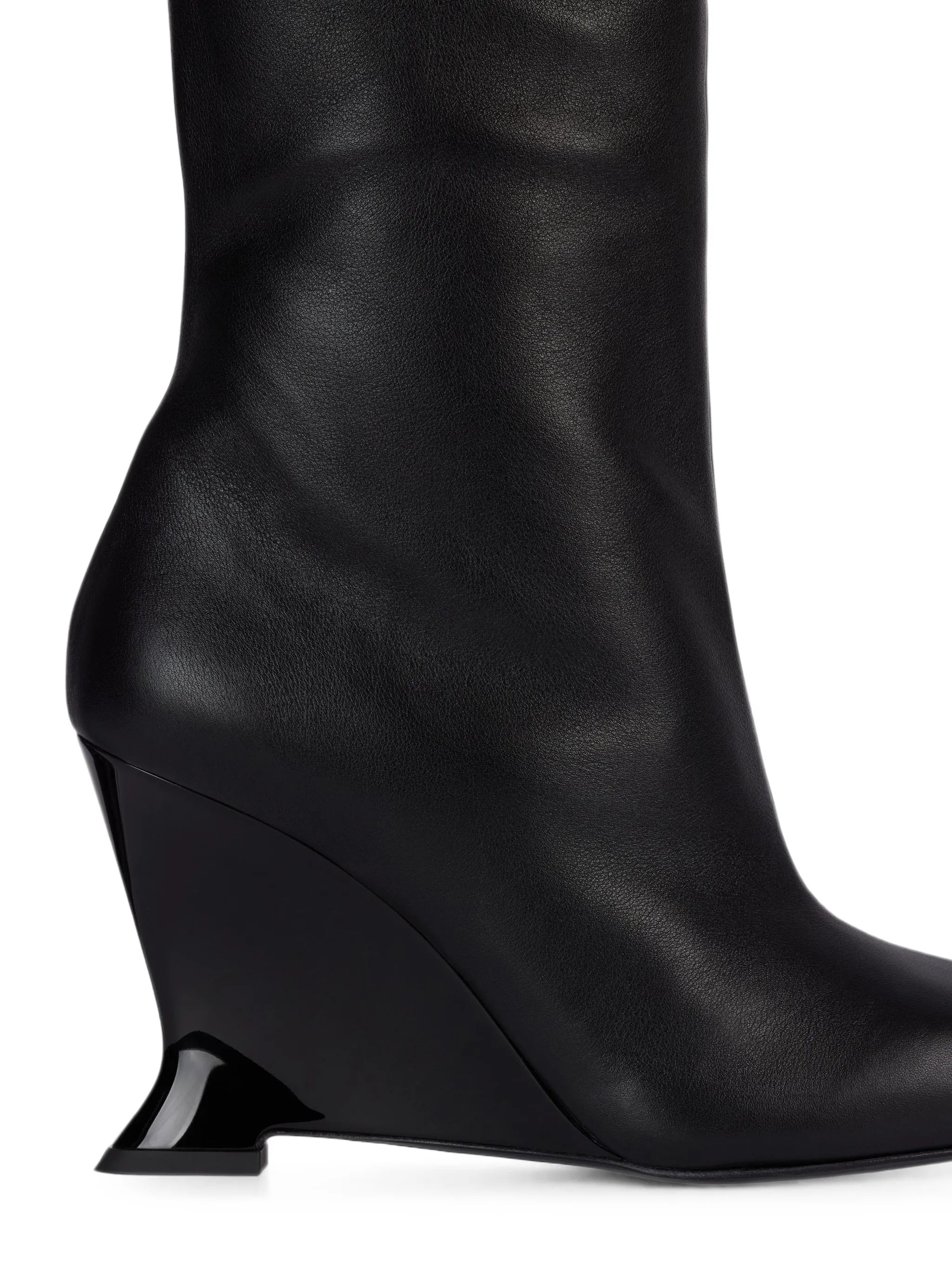 wedge smooth-leather ankle boots