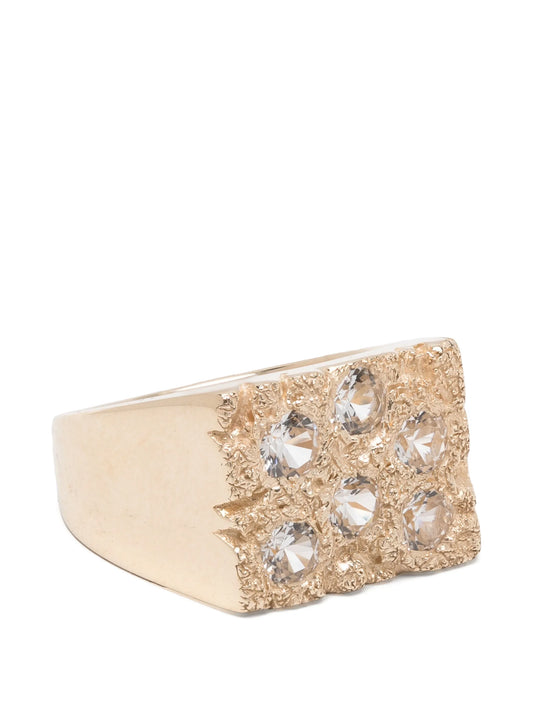 Grand Rose Garden sapphire signet ring