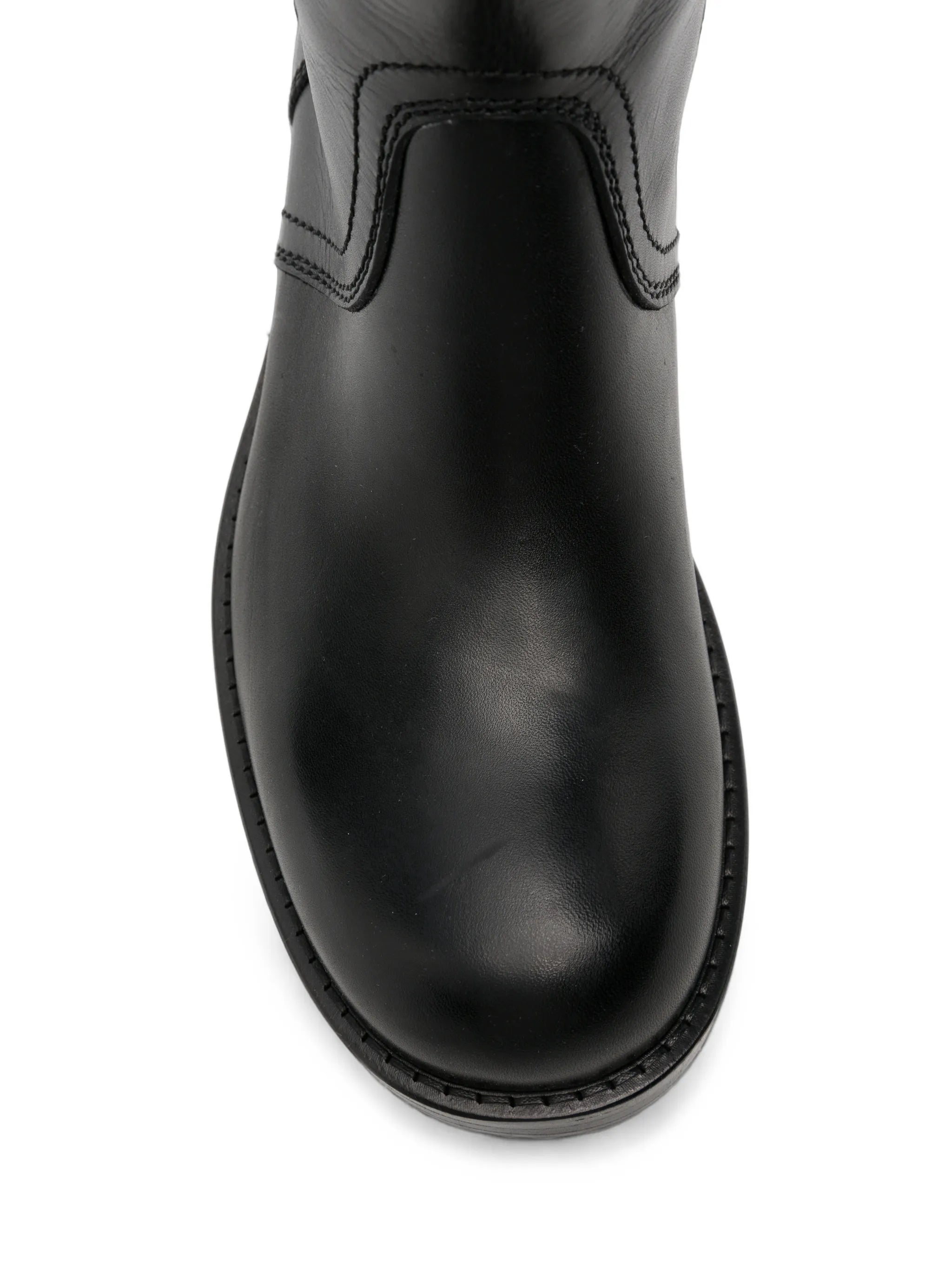 buckle-detail leather biker boots
