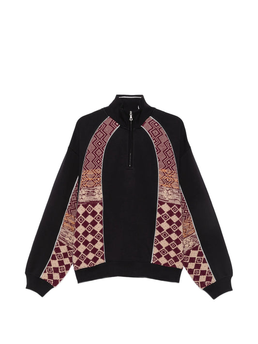 patterned quarter-zip sweatshirt
