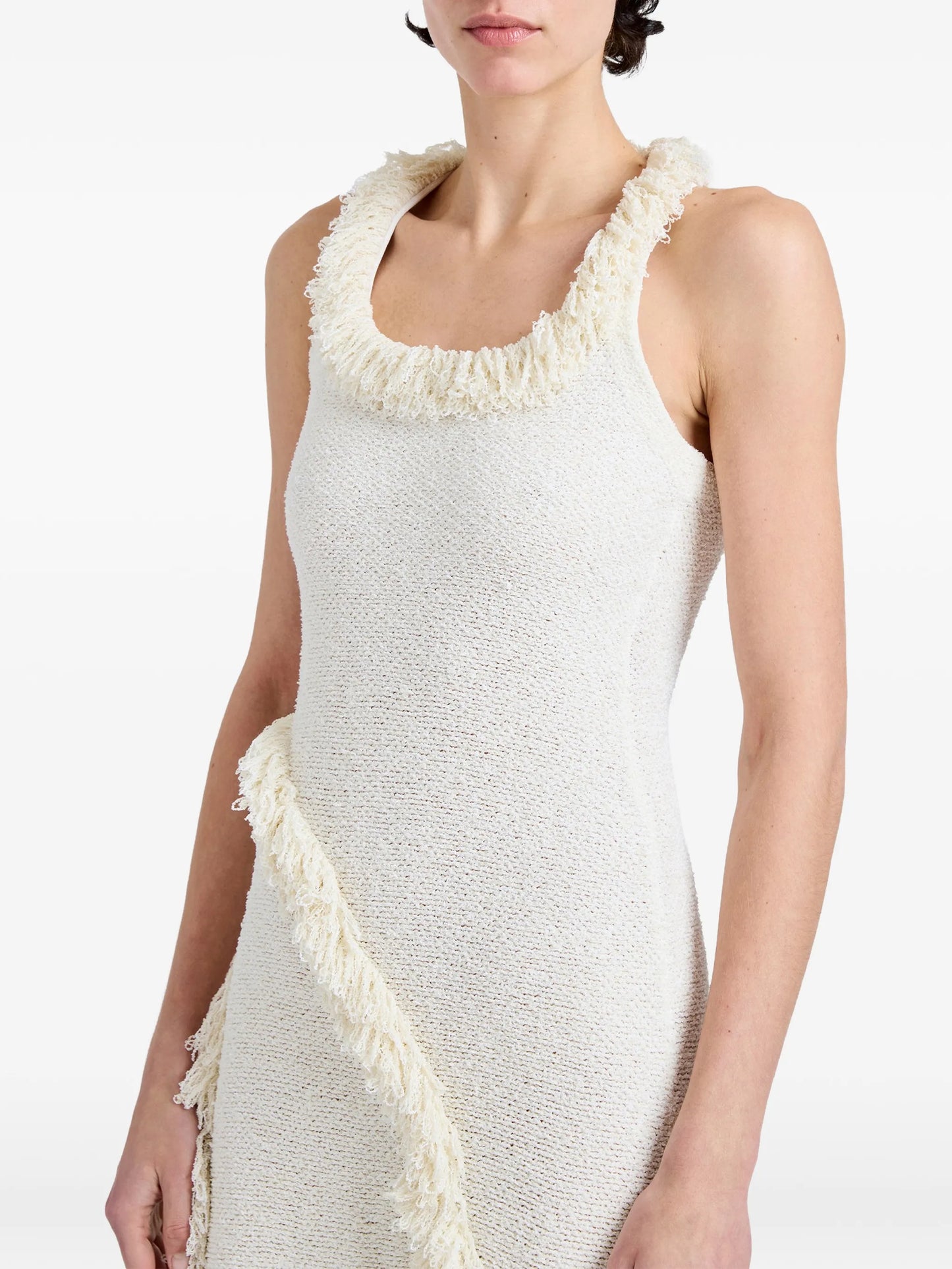 Nilo fringe-trimmed jacquard dress