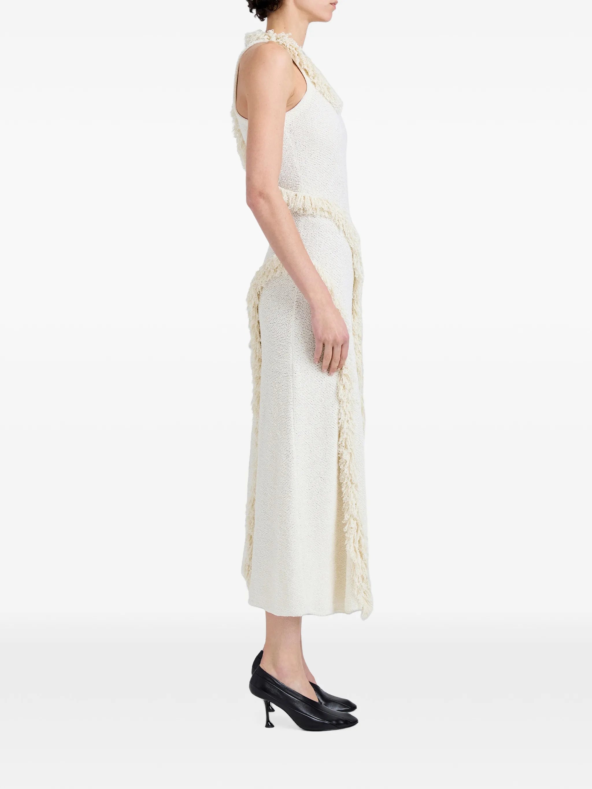 Nilo fringe-trimmed jacquard dress