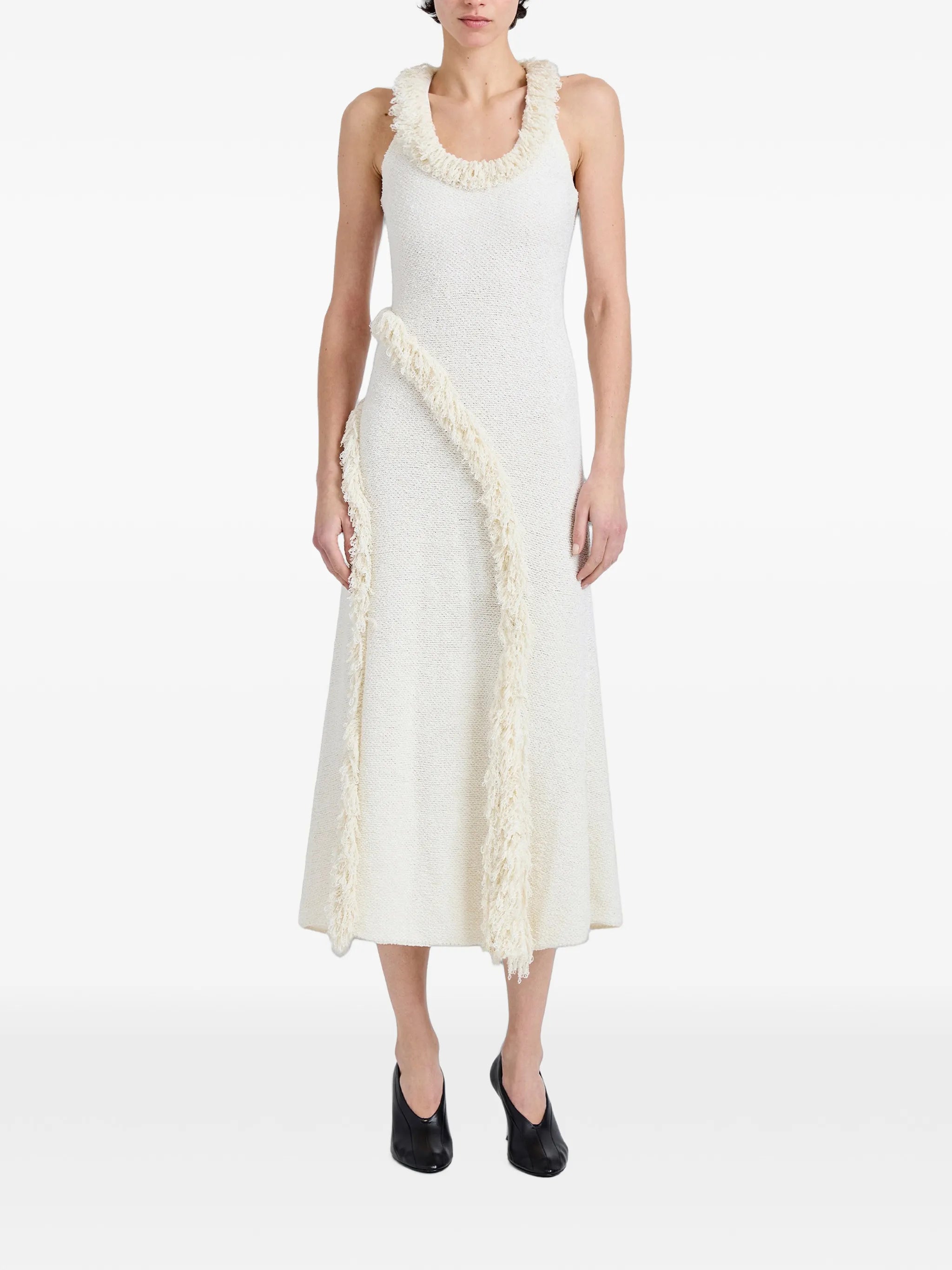 Nilo fringe-trimmed jacquard dress